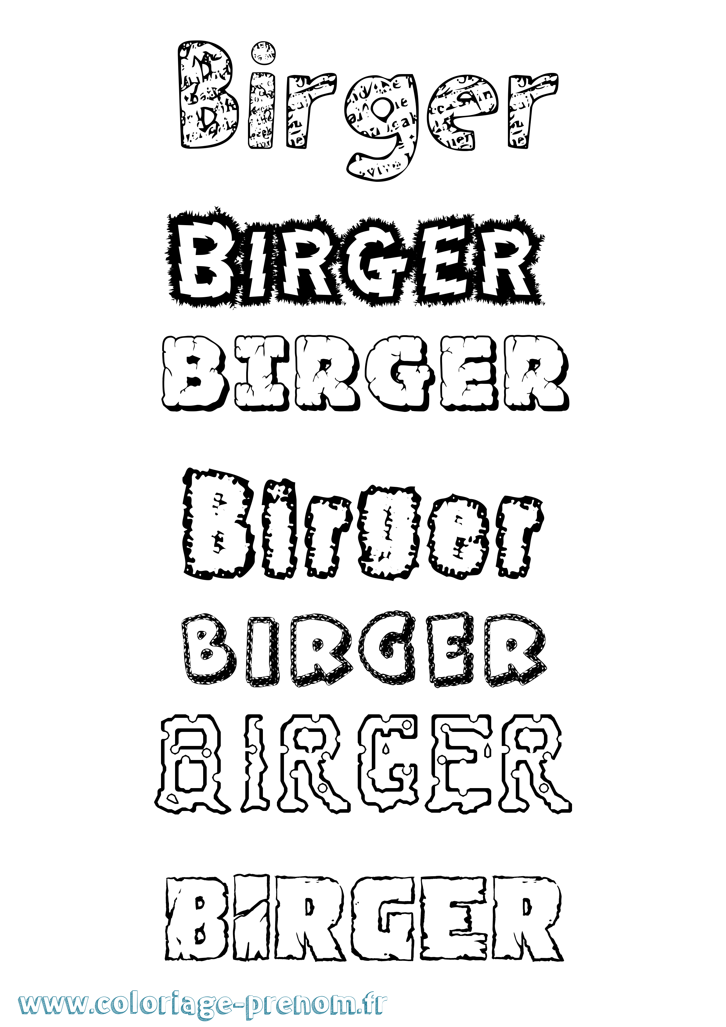 Coloriage Birger Destructuré Coloriage prénom Birger Destructuré