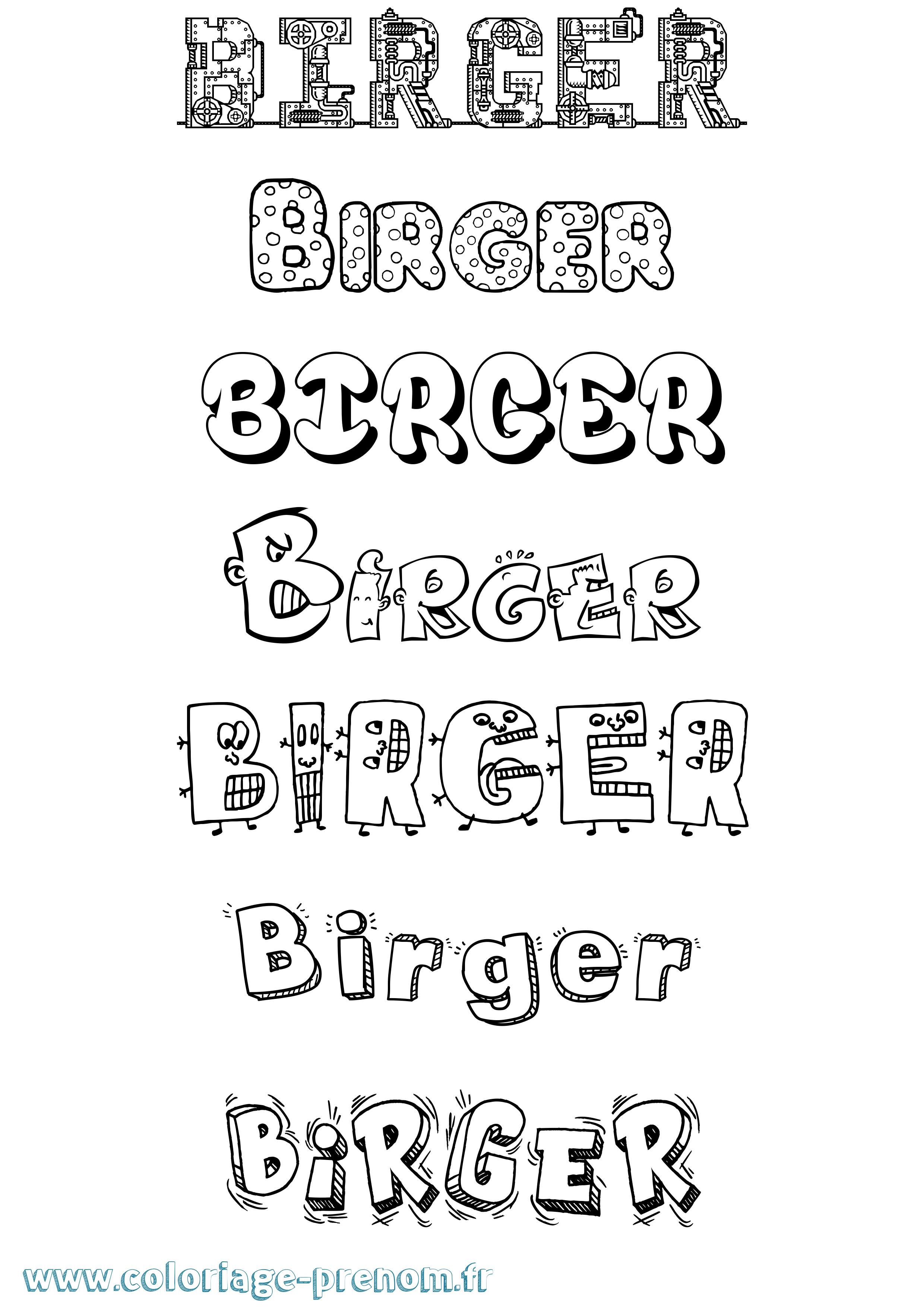Coloriage Birger Fun Coloriage prénom Birger Fun