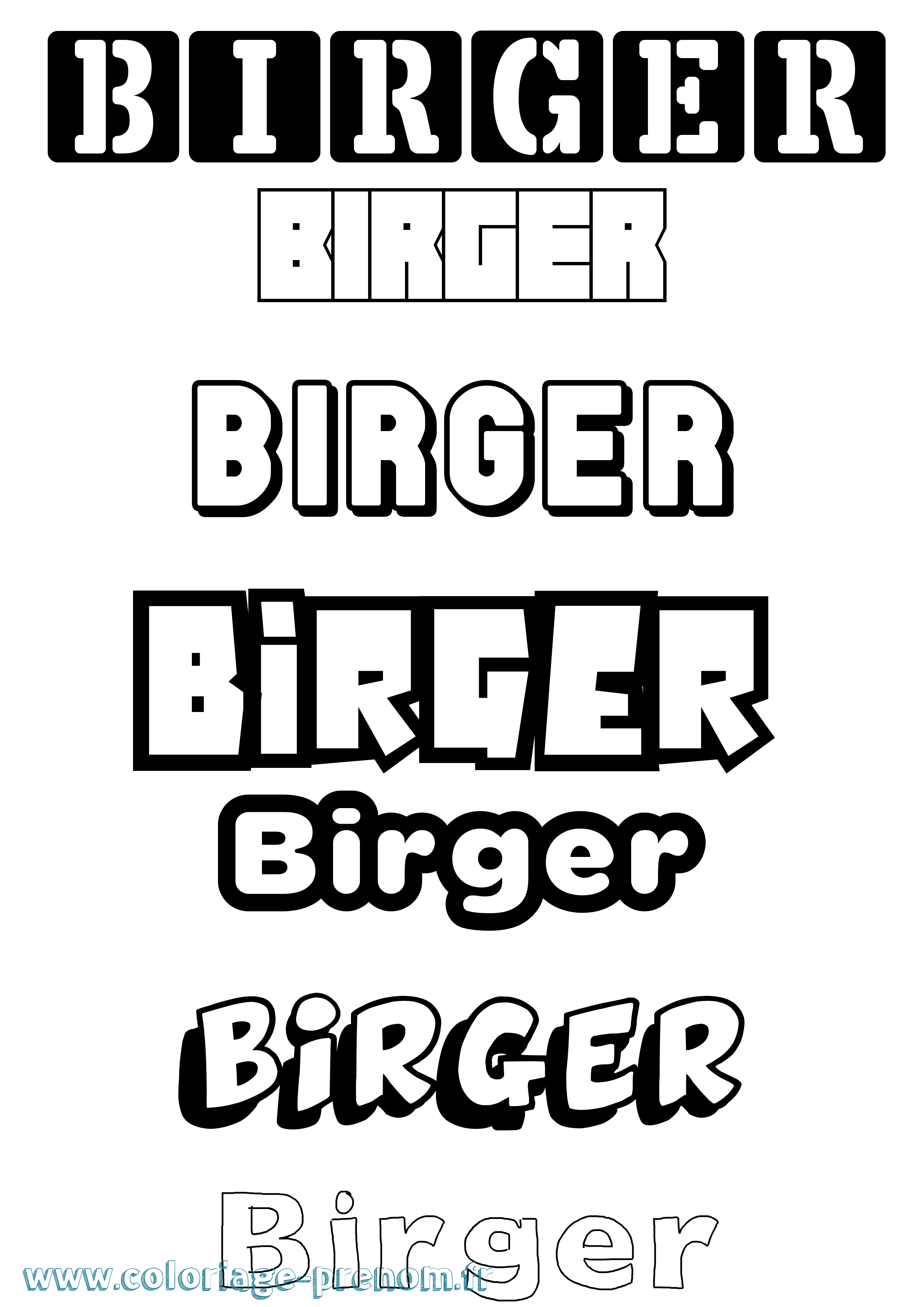 Coloriage Birger Simple Coloriage prénom Birger Simple