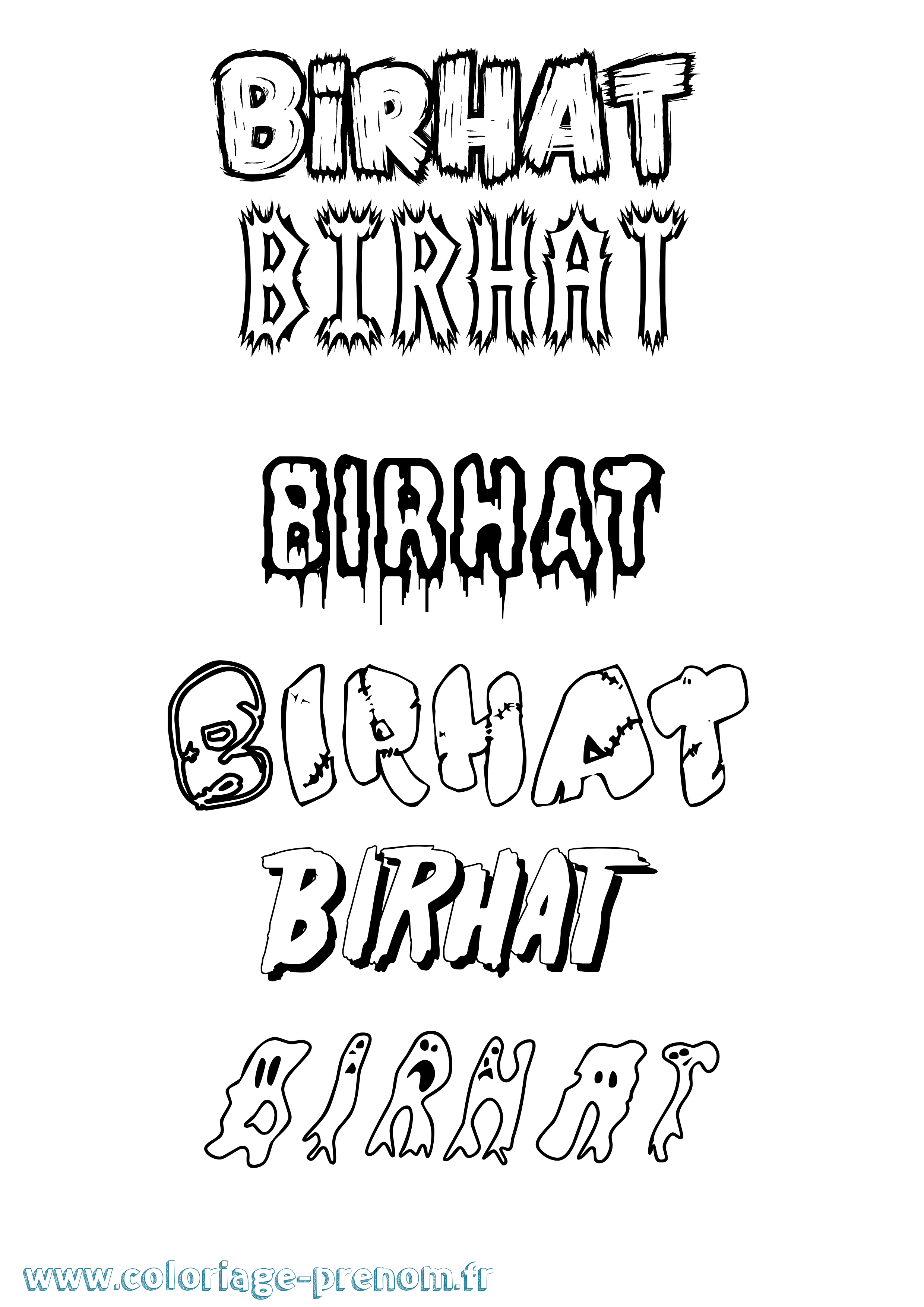 Coloriage Birhat Frisson Coloriage prénom Birhat Frisson