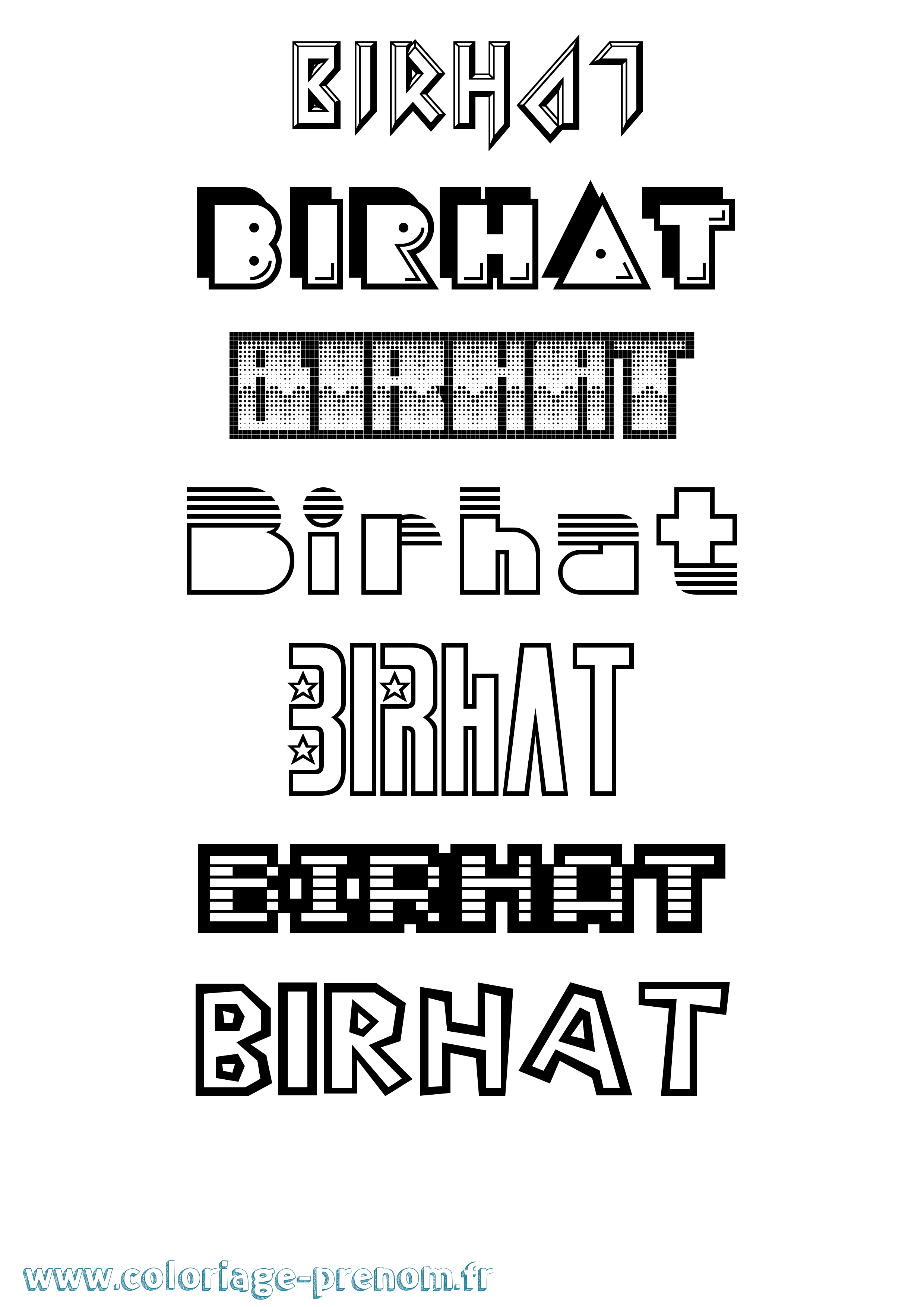Coloriage Birhat Jeux Vidéos Coloriage prénom Birhat Jeux Vidéos