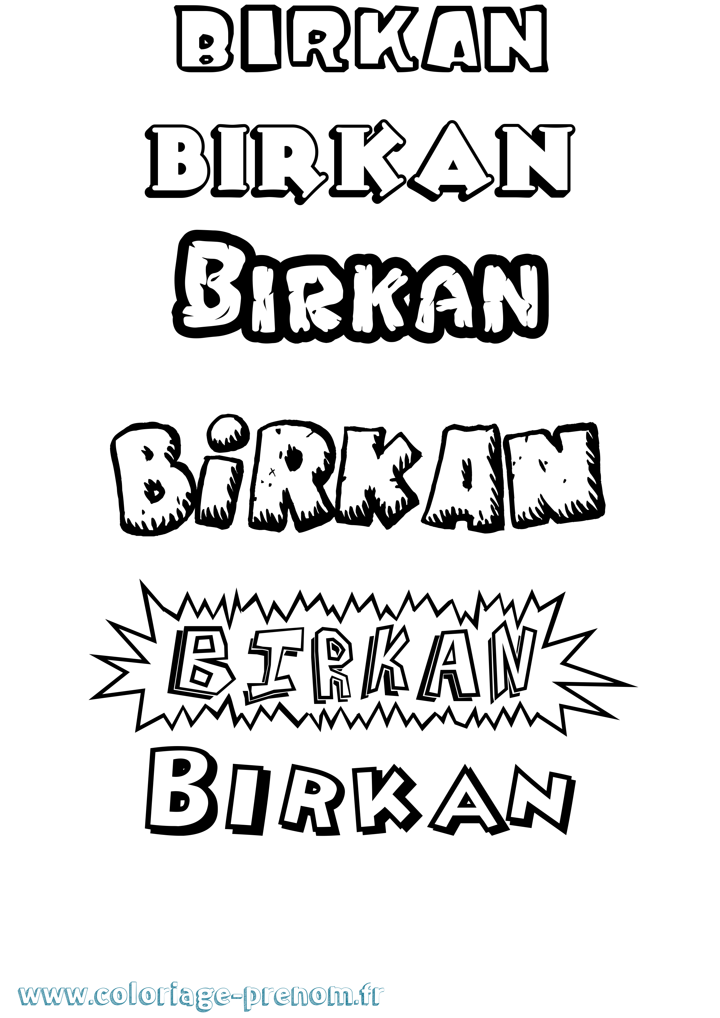 Coloriage Birkan Dessin Animé Coloriage prénom Birkan Dessin Animé