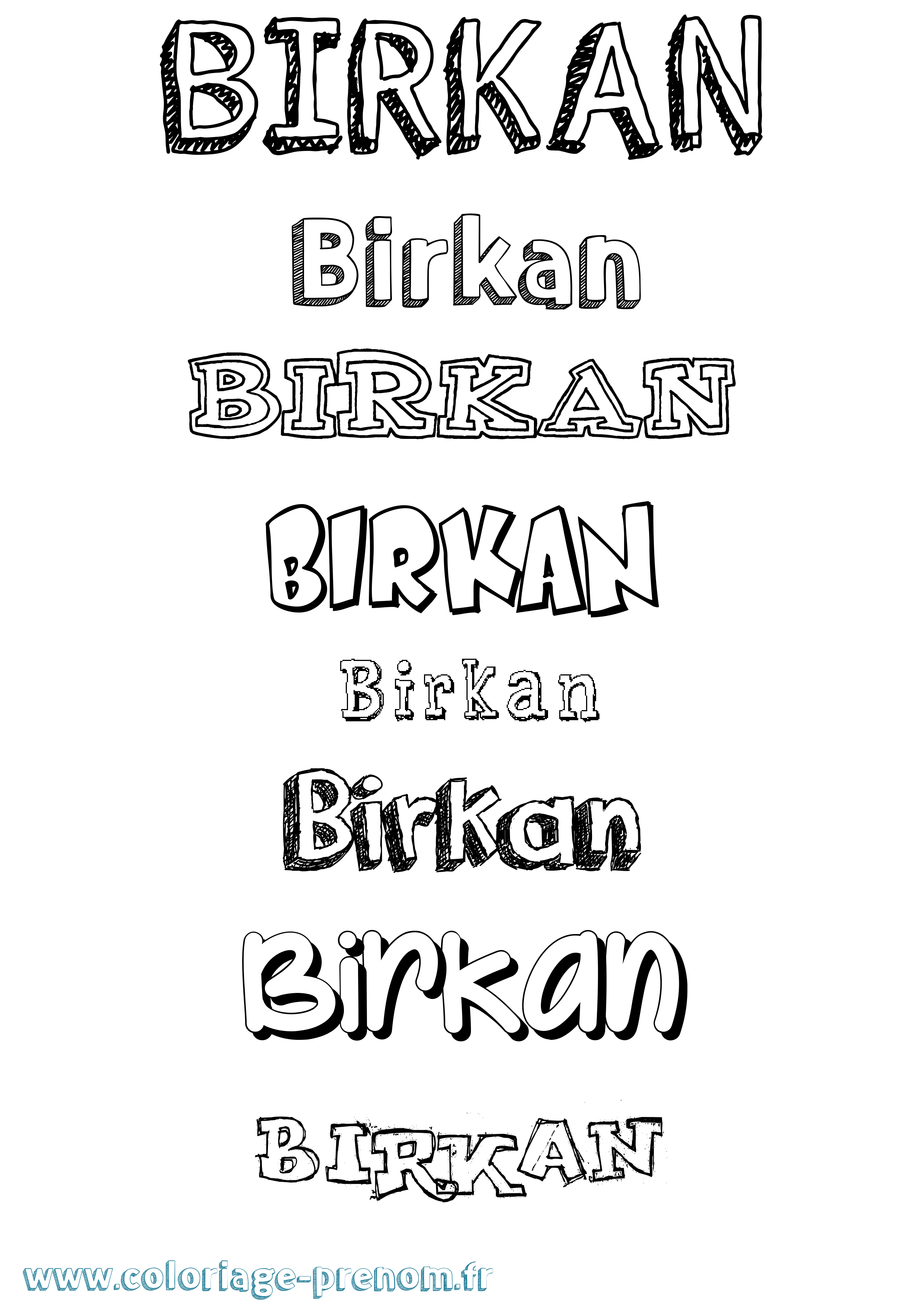 Coloriage Birkan Dessiné Coloriage prénom Birkan Dessiné