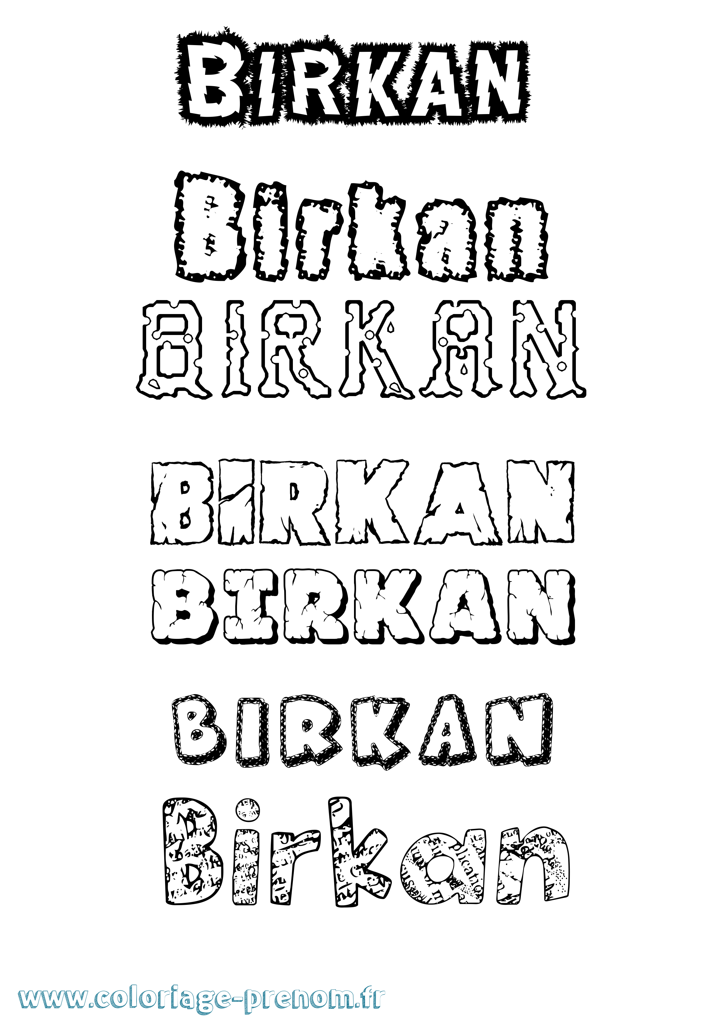 Coloriage Birkan Destructuré Coloriage prénom Birkan Destructuré