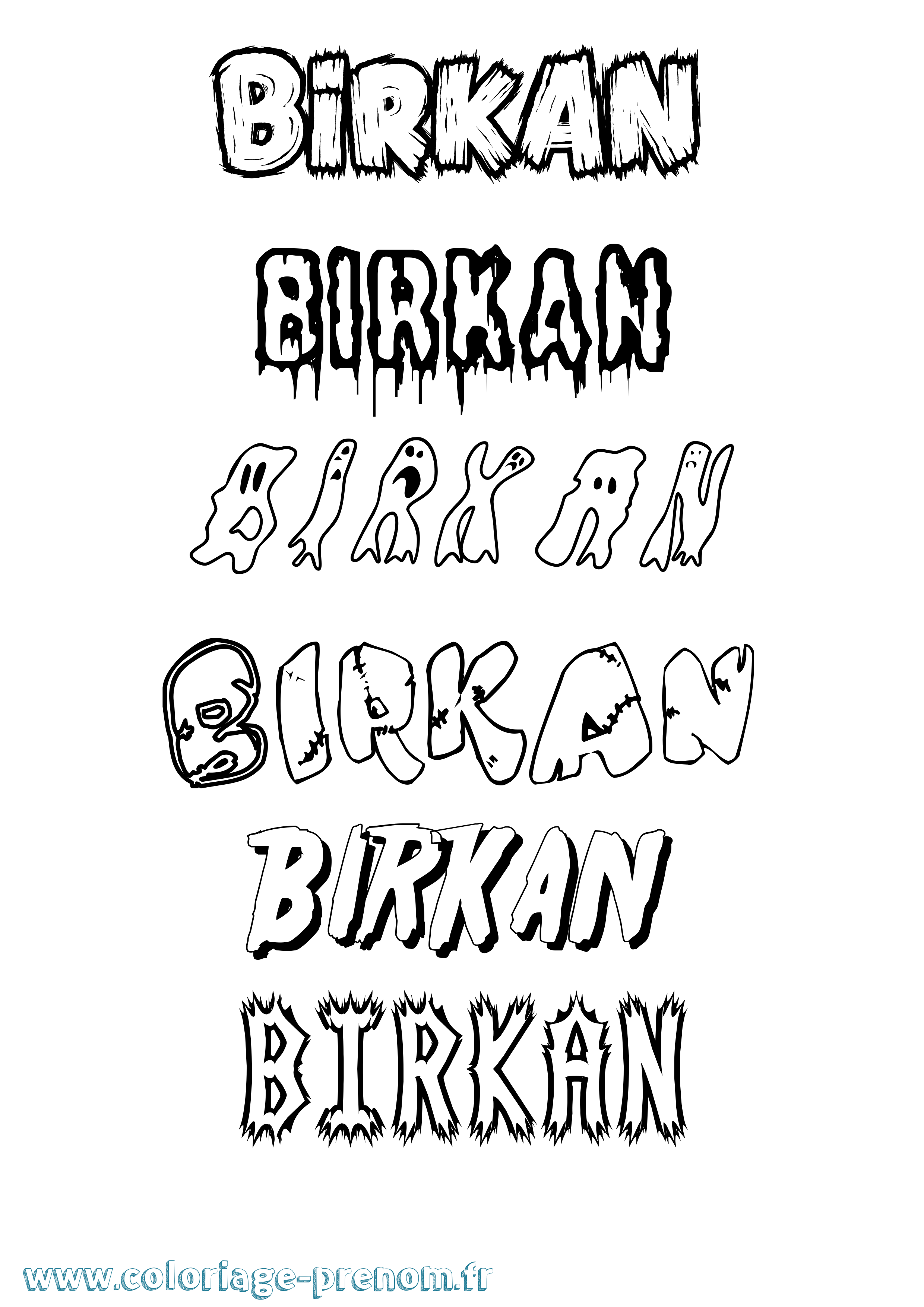 Coloriage Birkan Frisson Coloriage prénom Birkan Frisson