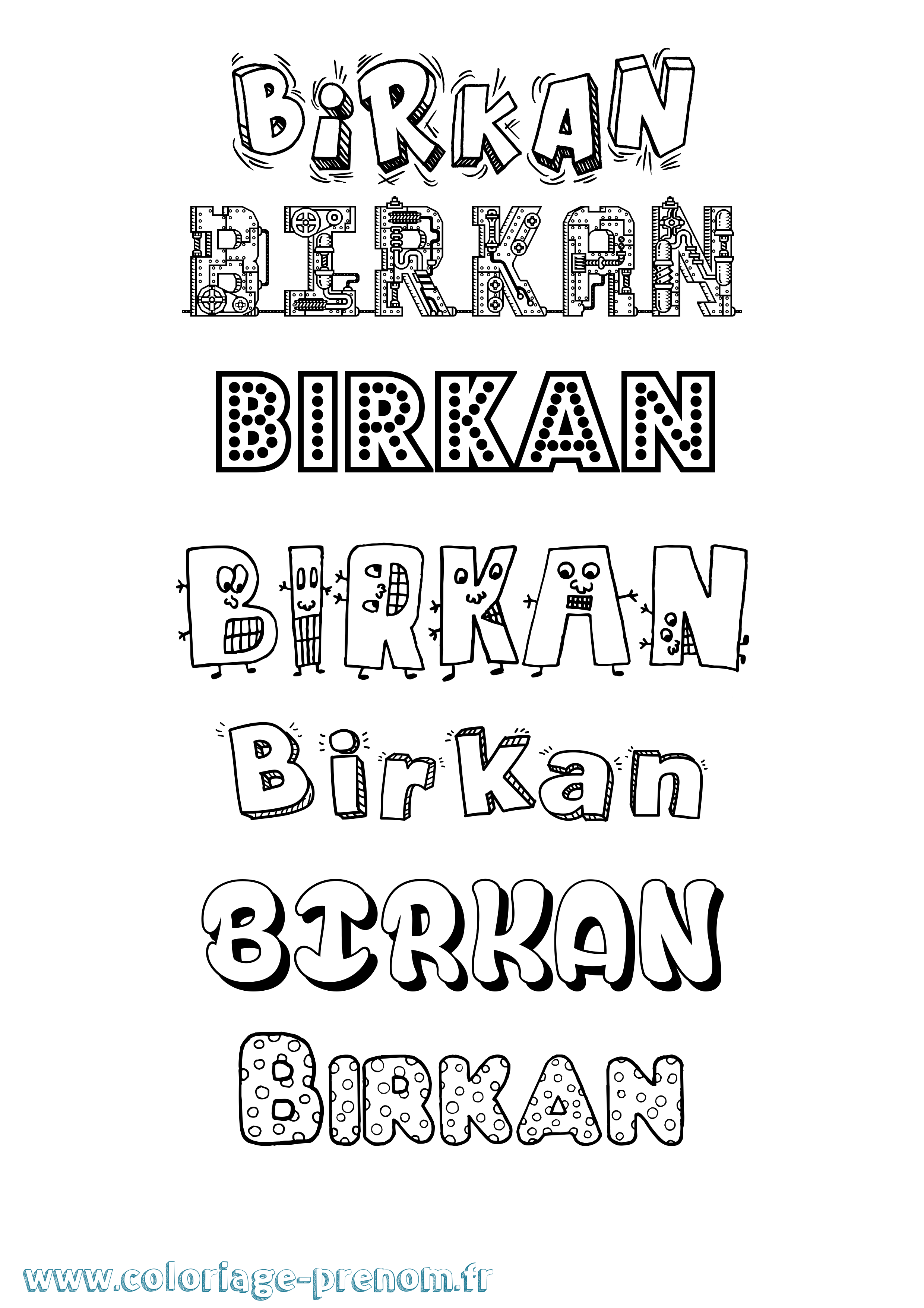 Coloriage Birkan Fun Coloriage prénom Birkan Fun