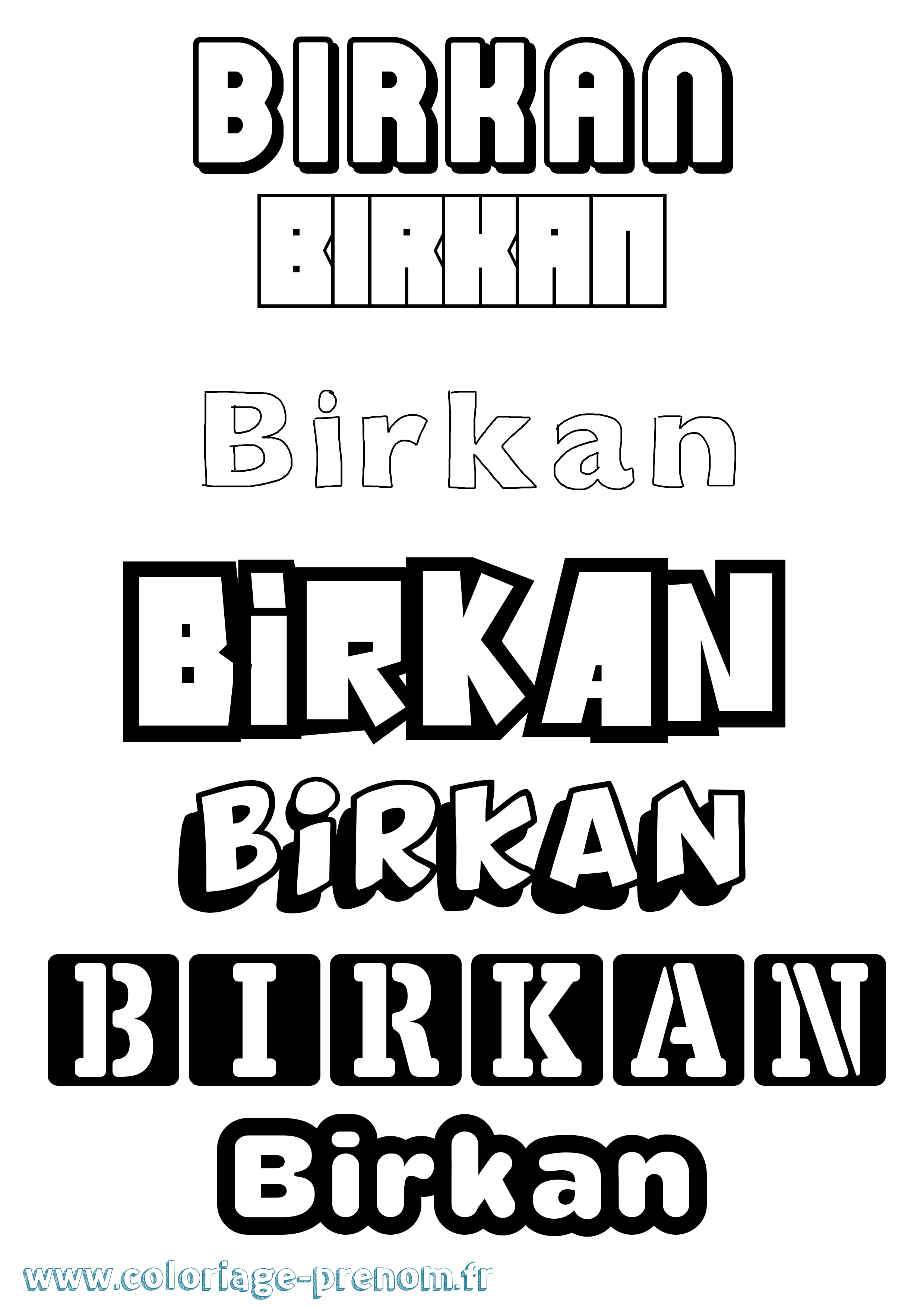 Coloriage Birkan Simple Coloriage prénom Birkan Simple