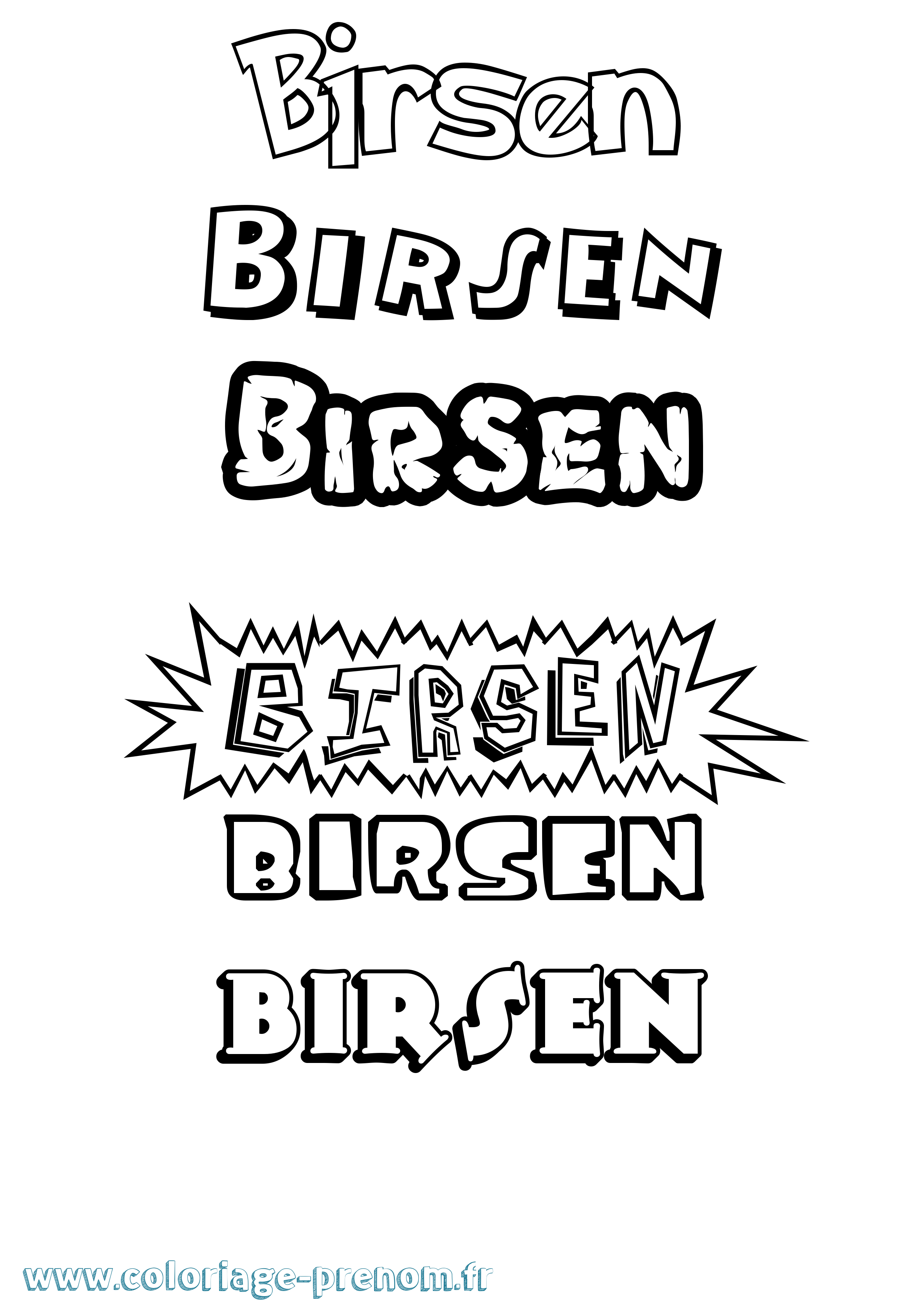 Coloriage Birsen Dessin Animé Coloriage prénom Birsen Dessin Animé