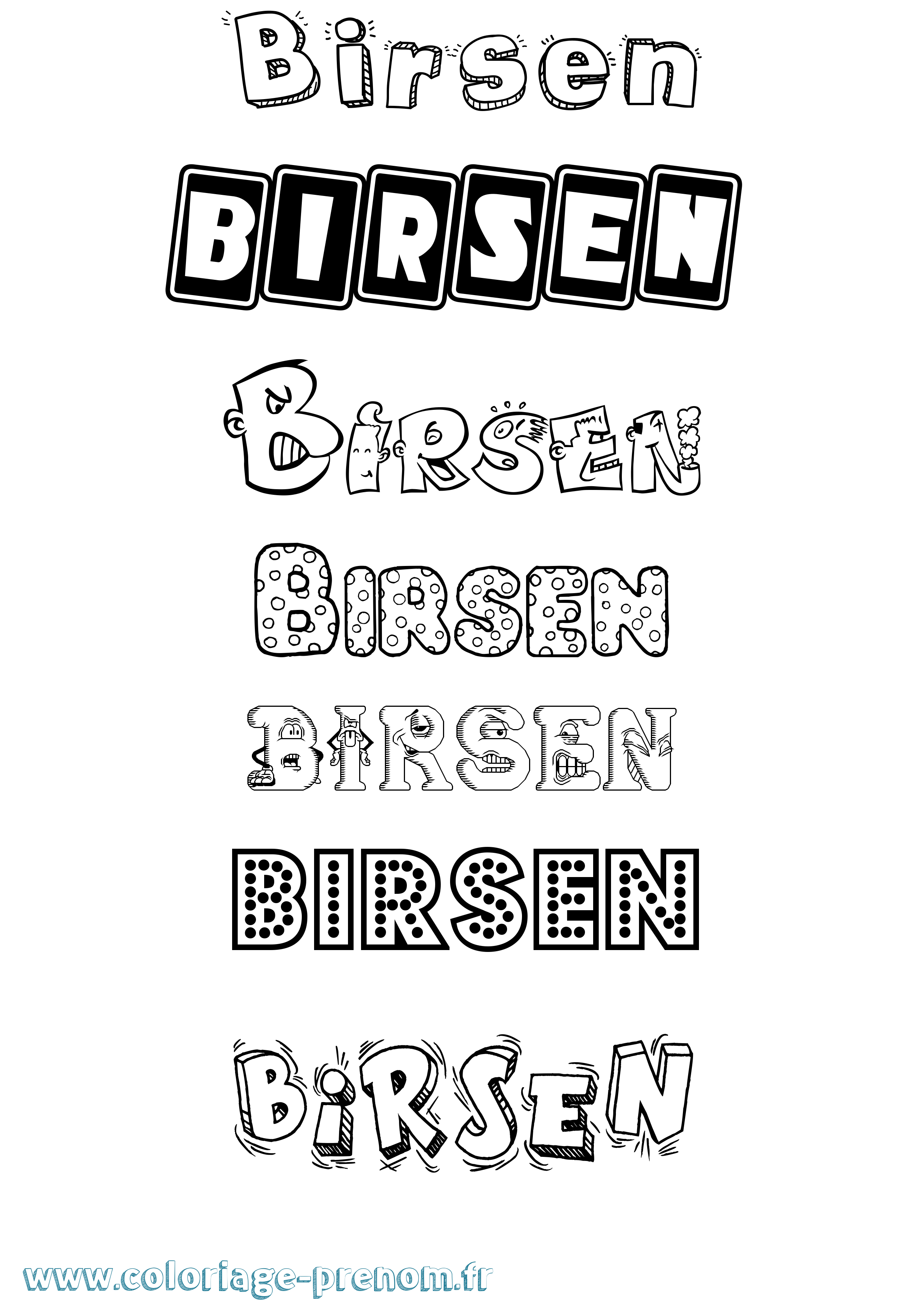 Coloriage Birsen Fun Coloriage prénom Birsen Fun