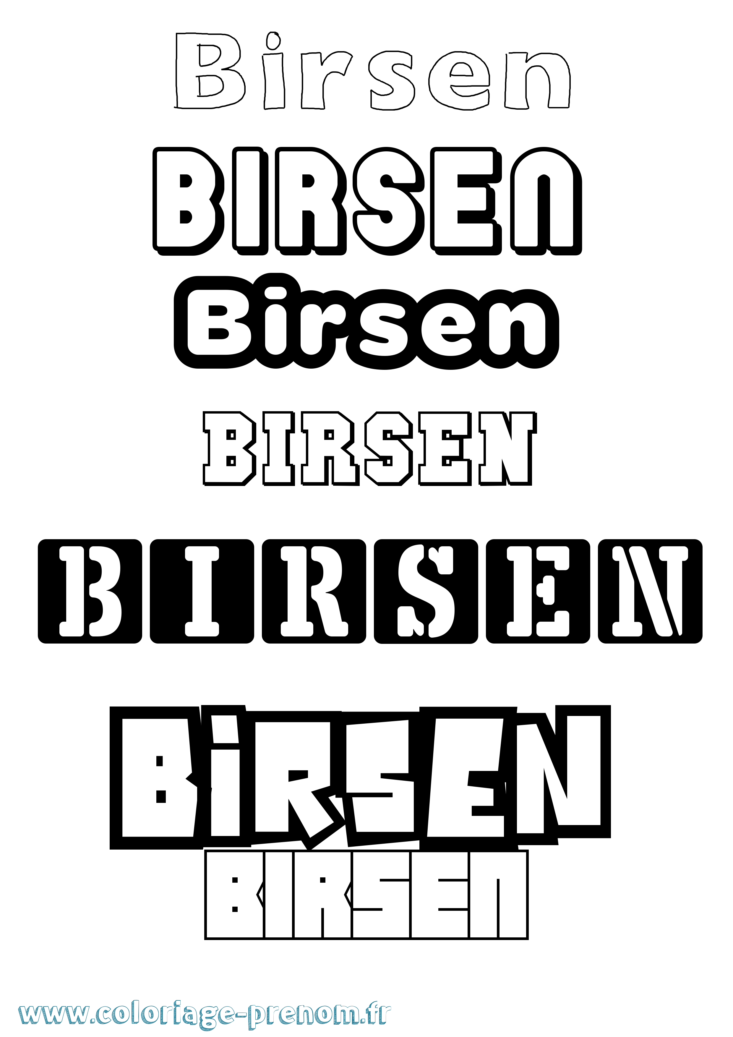 Coloriage Birsen Simple Coloriage prénom Birsen Simple