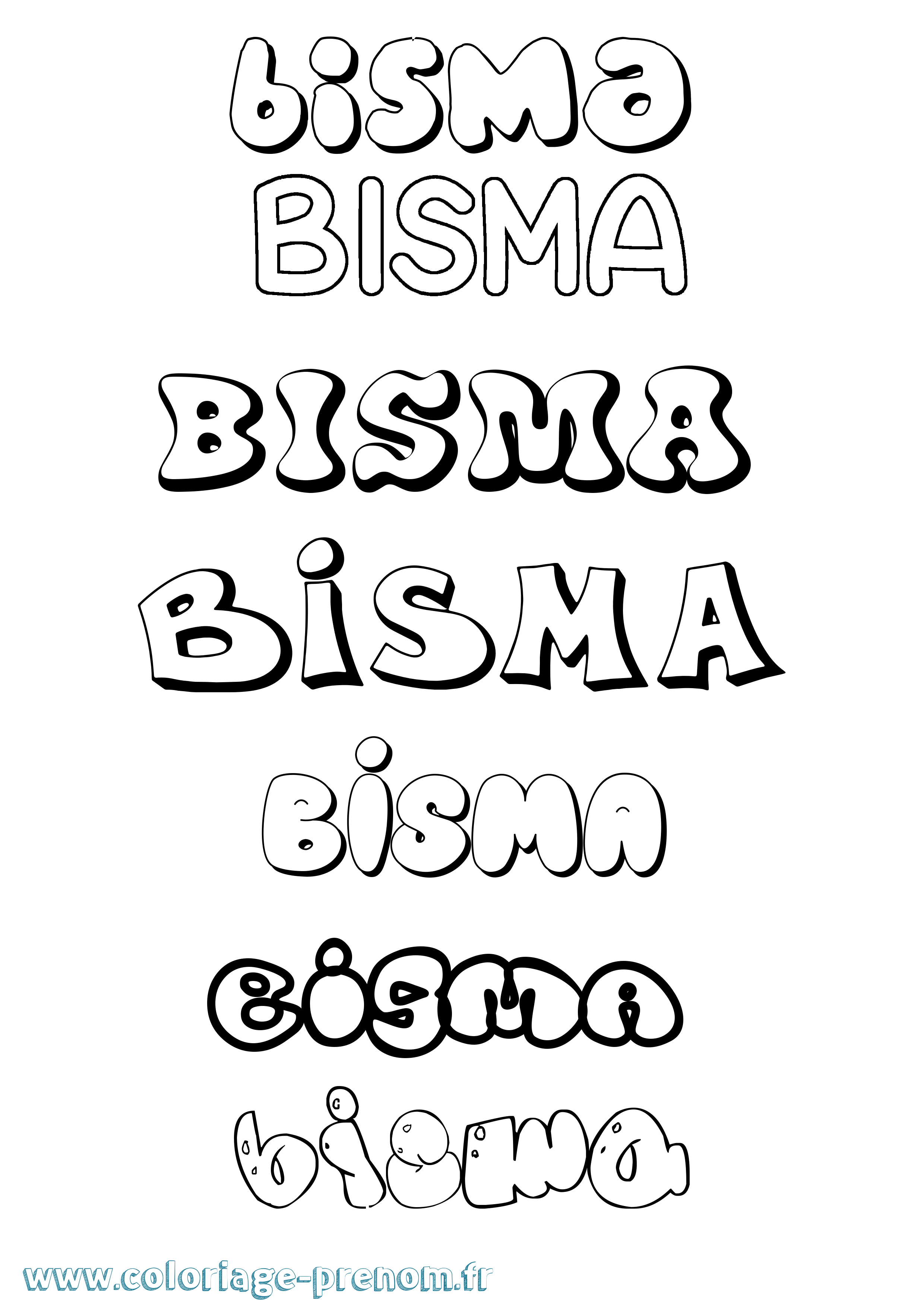 Coloriage Bisma Bubble Coloriage prénom Bisma Bubble