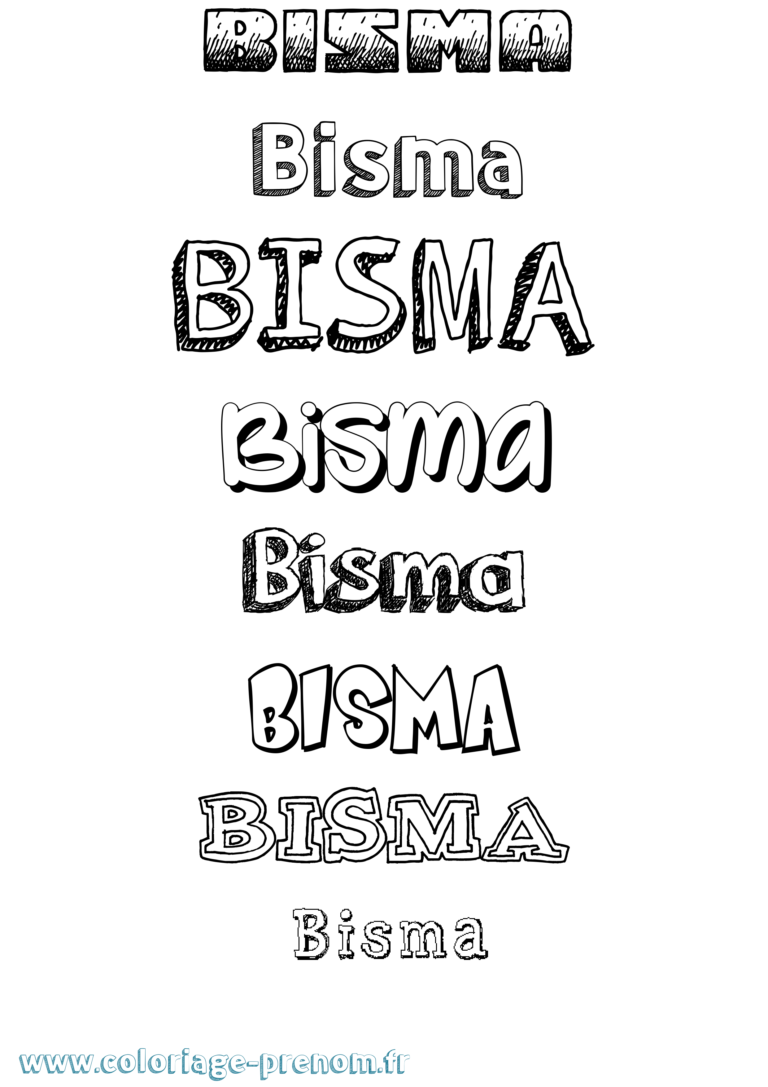 Coloriage Bisma Dessiné Coloriage prénom Bisma Dessiné