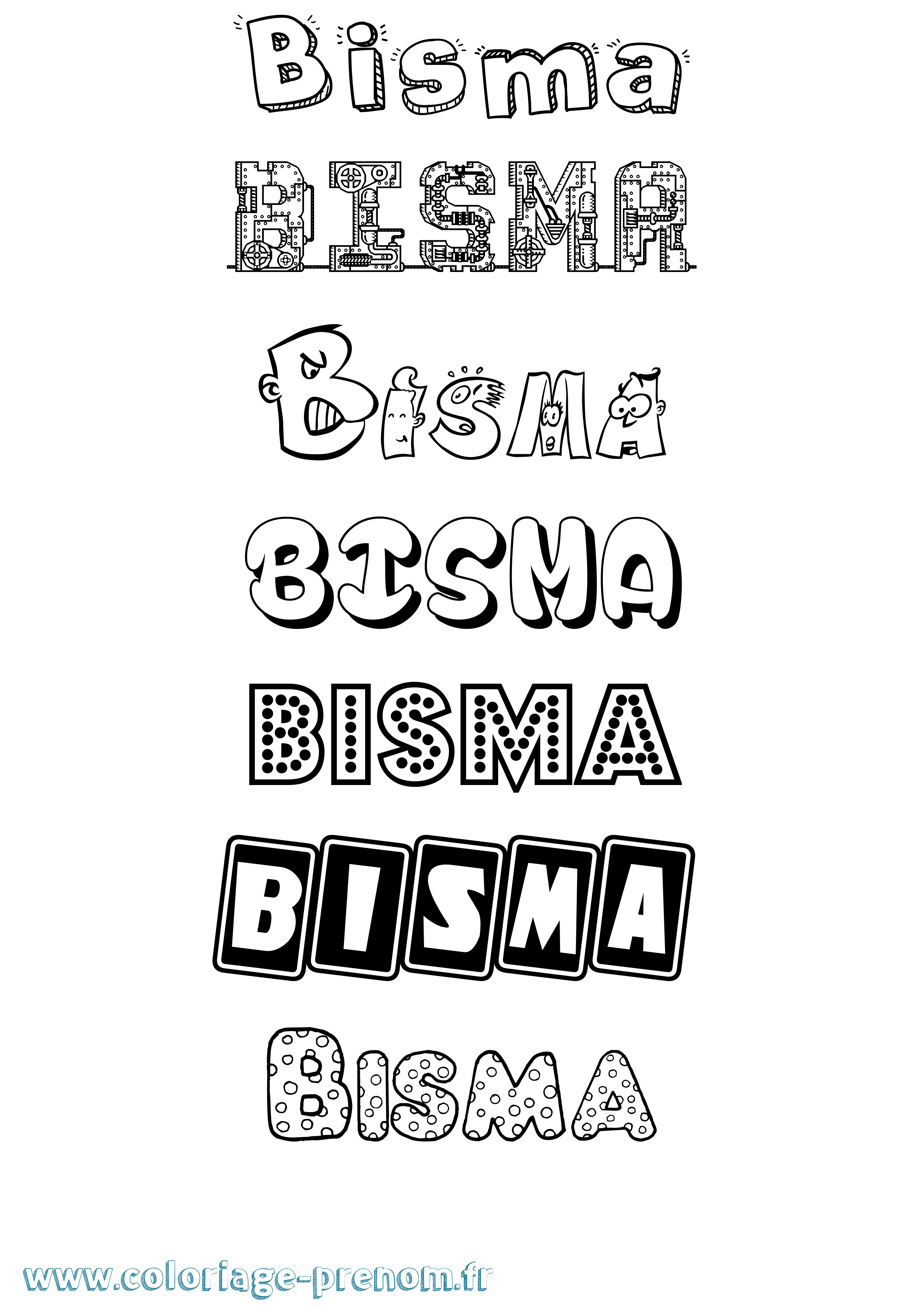 Coloriage Bisma Fun Coloriage prénom Bisma Fun