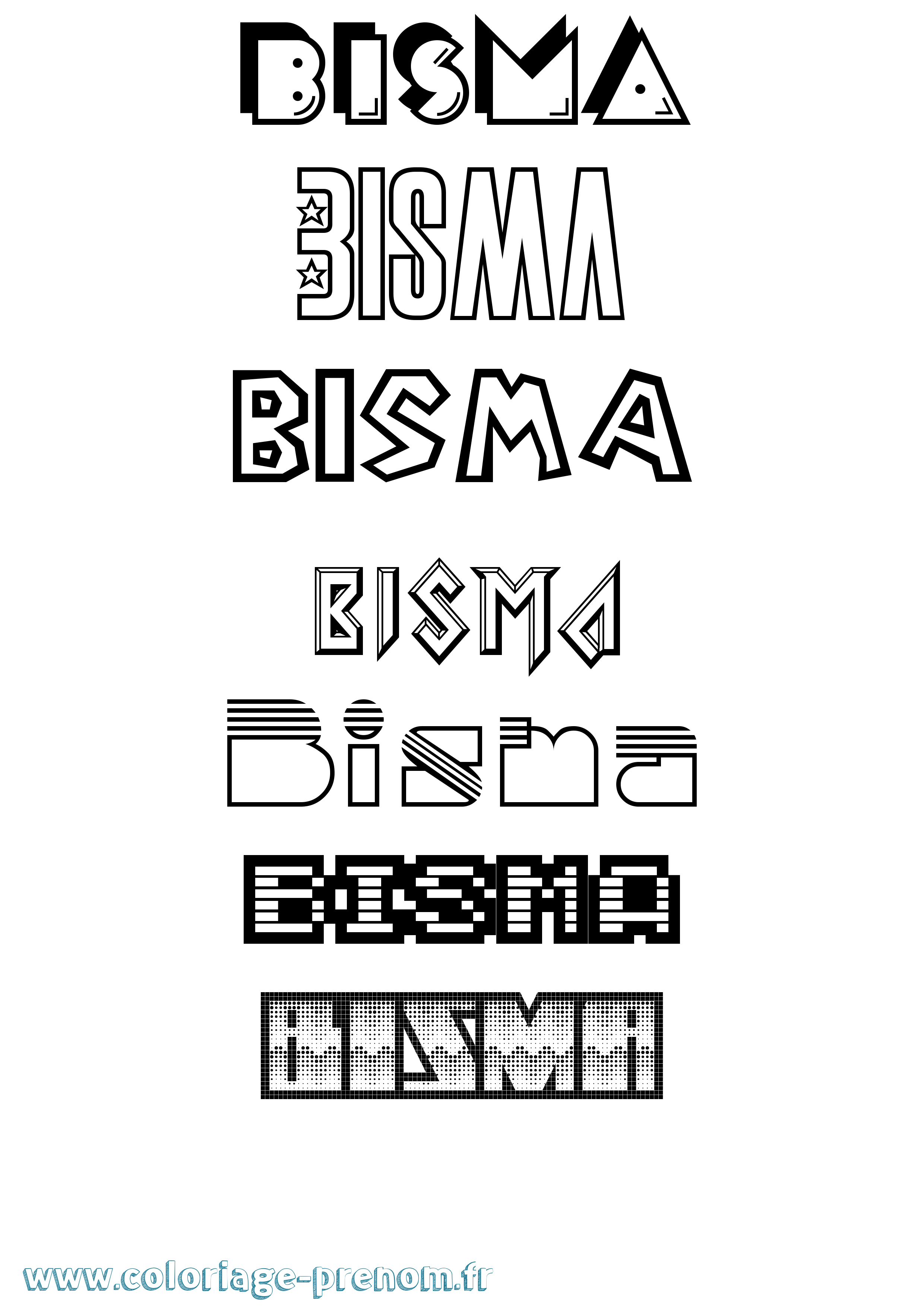 Coloriage Bisma Jeux Vidéos Coloriage prénom Bisma Jeux Vidéos