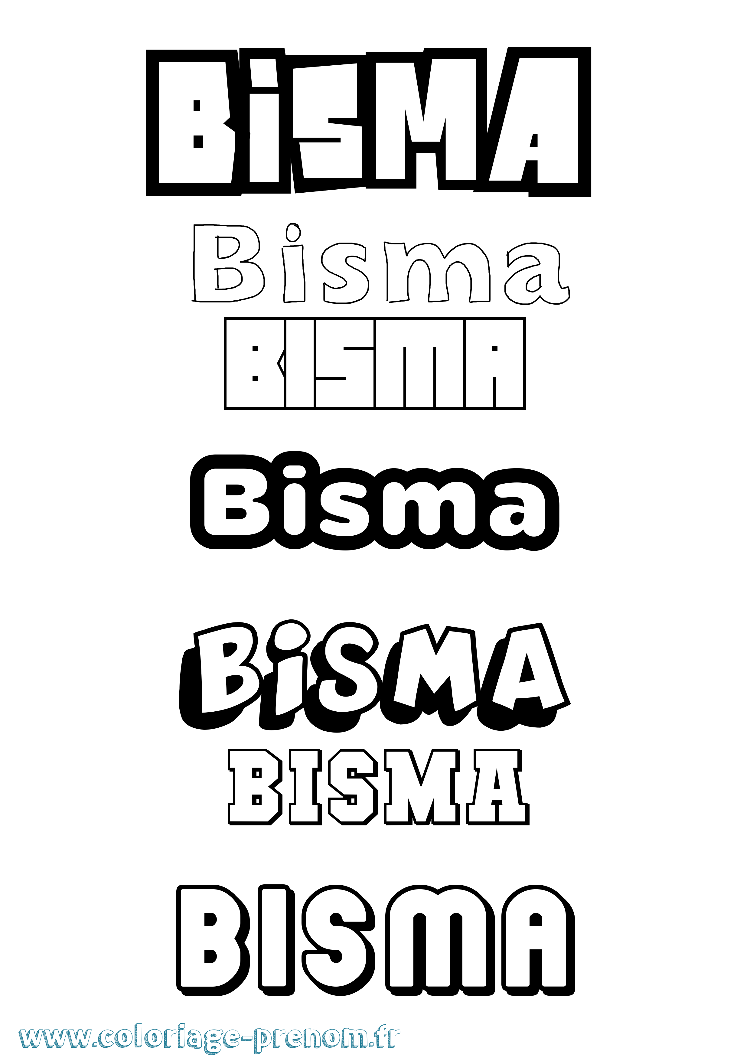Coloriage Bisma Simple Coloriage prénom Bisma Simple