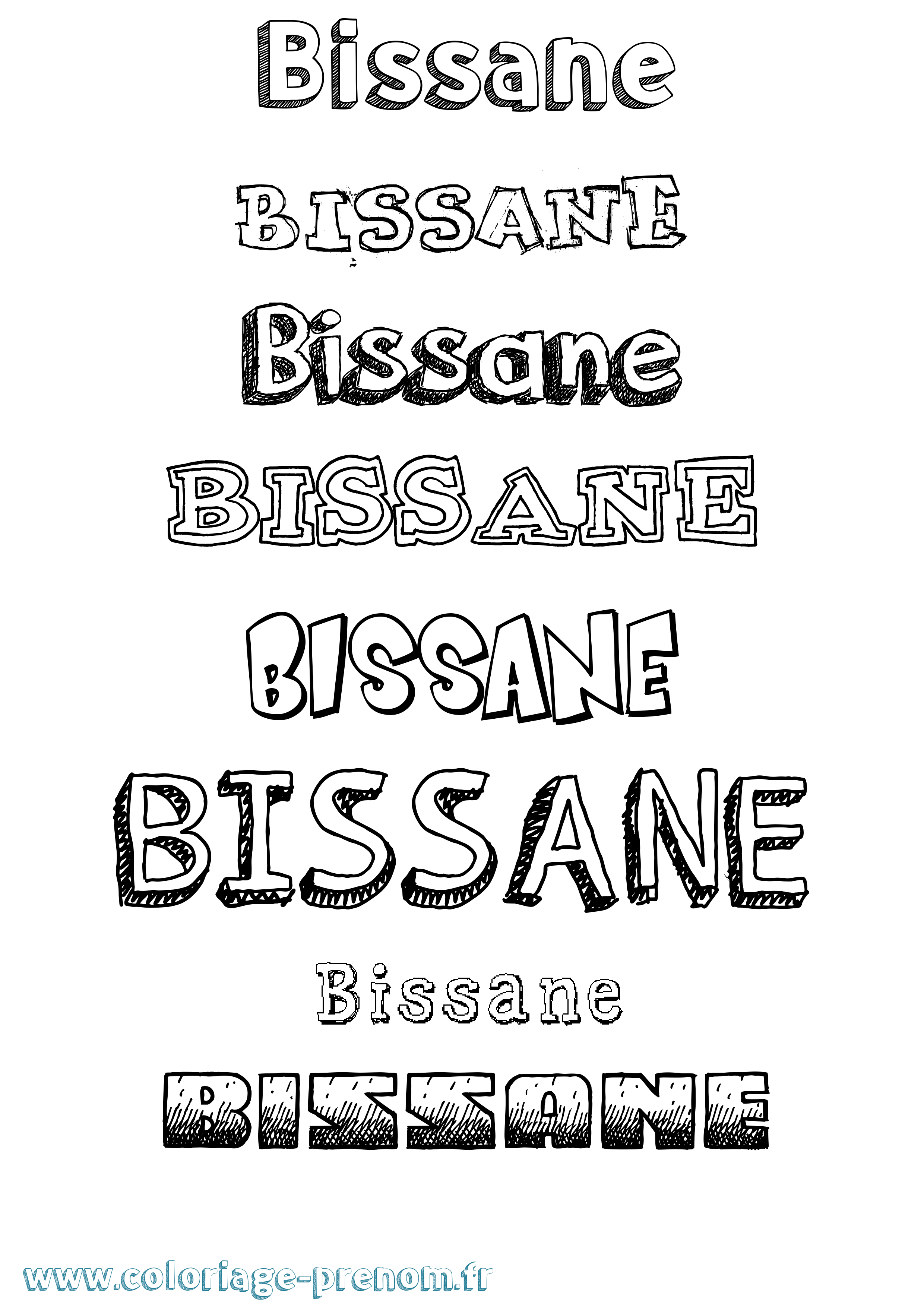 Coloriage Bissane Dessiné Coloriage prénom Bissane Dessiné