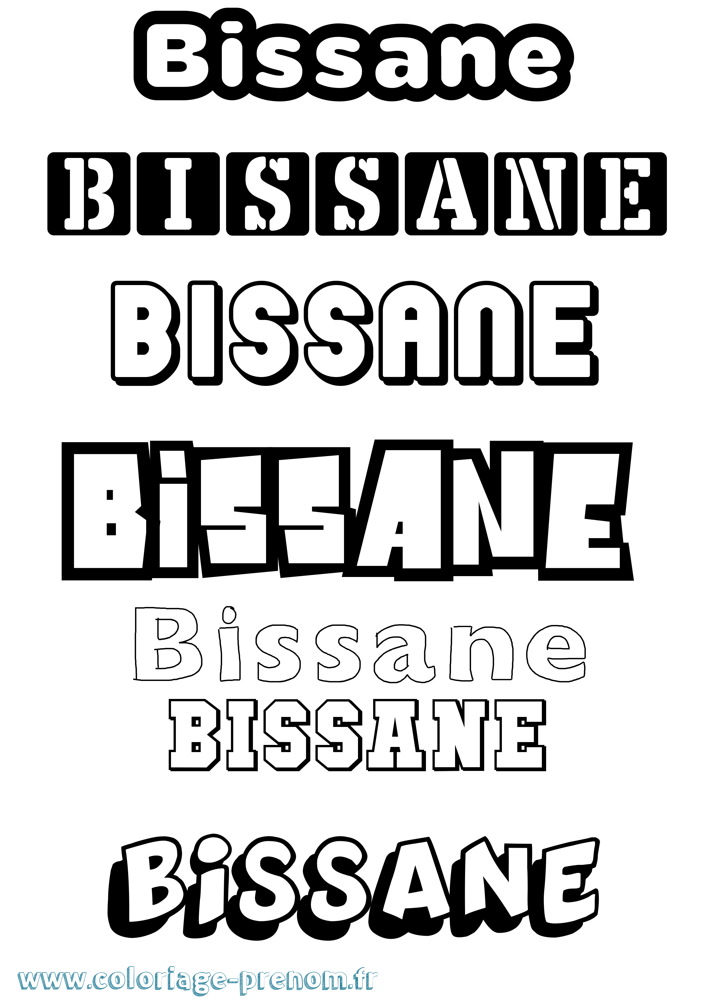 Coloriage Bissane Simple Coloriage prénom Bissane Simple