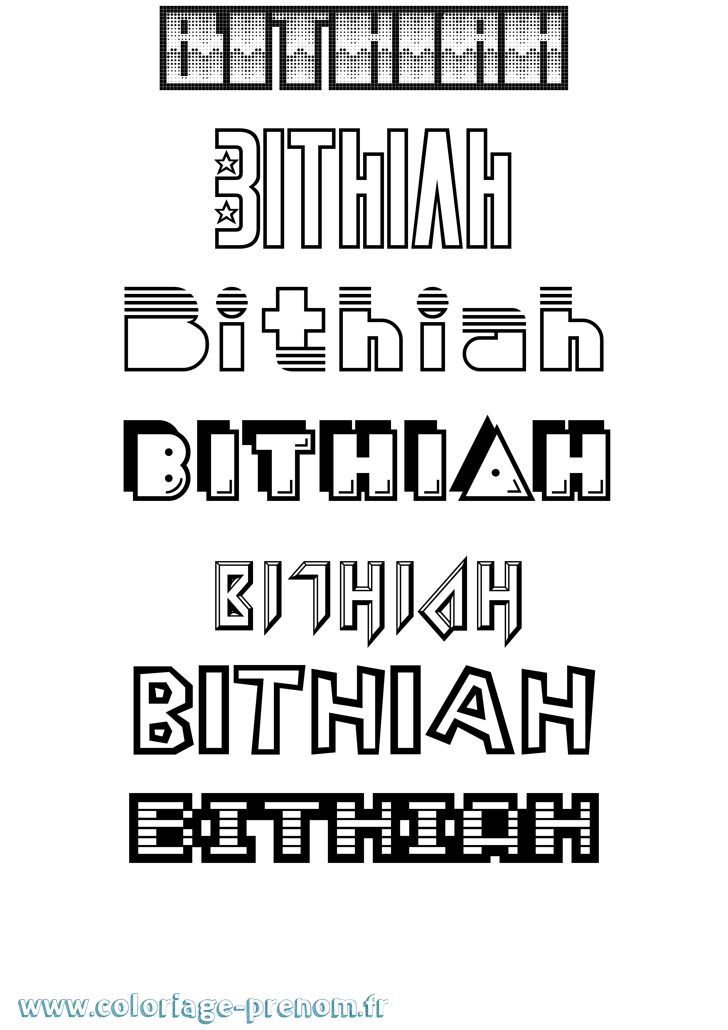 Coloriage Bithiah Jeux Vidéos Coloriage prénom Bithiah Jeux Vidéos