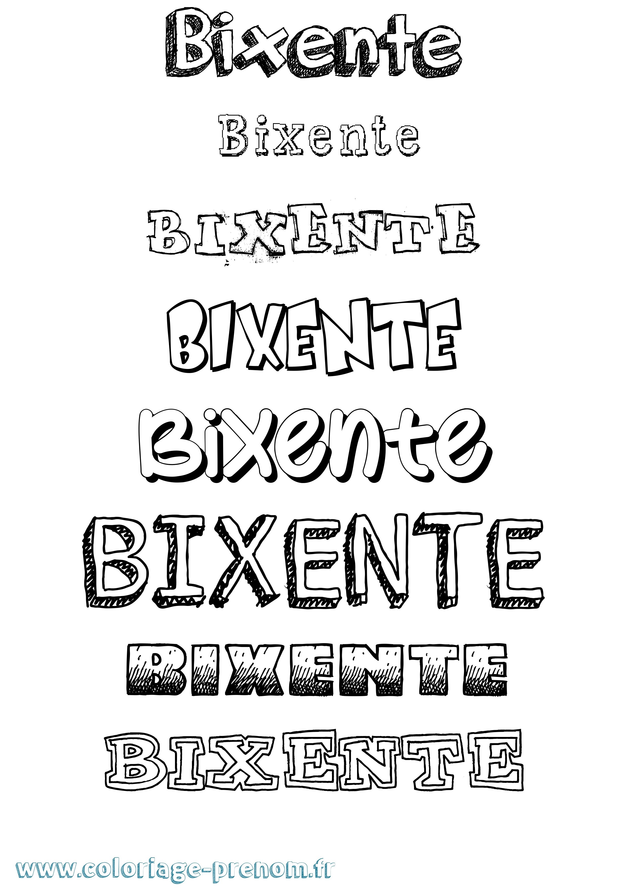 Coloriage Bixente Dessiné Coloriage prénom Bixente Dessiné