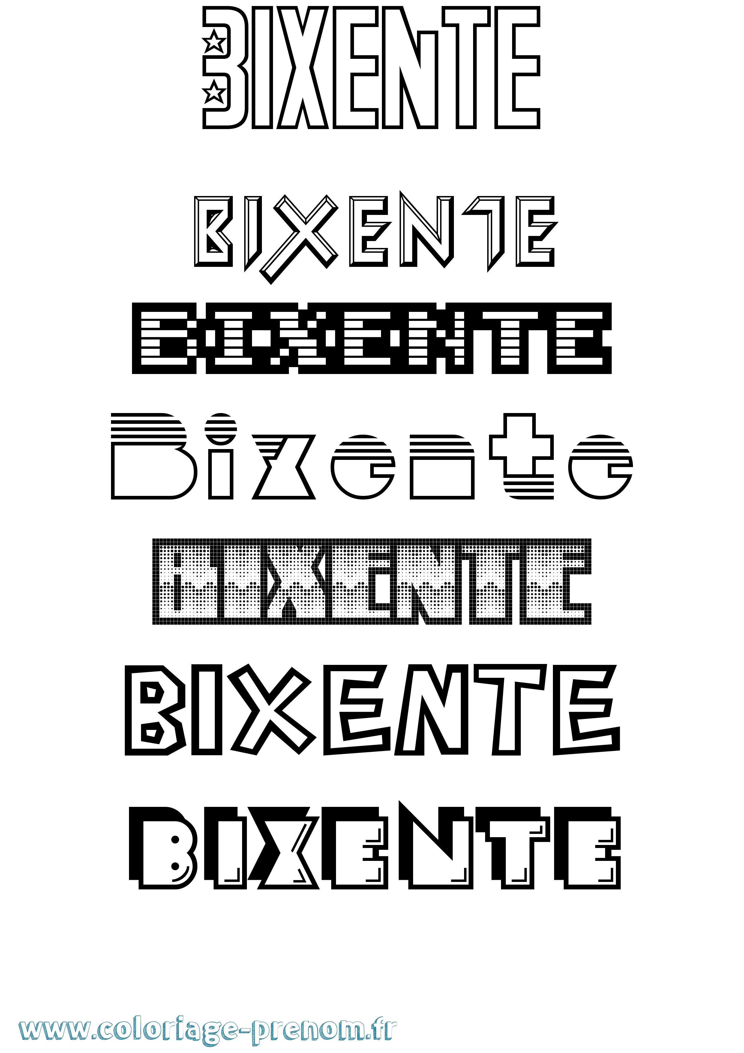 Coloriage Bixente Jeux Vidéos Coloriage prénom Bixente Jeux Vidéos
