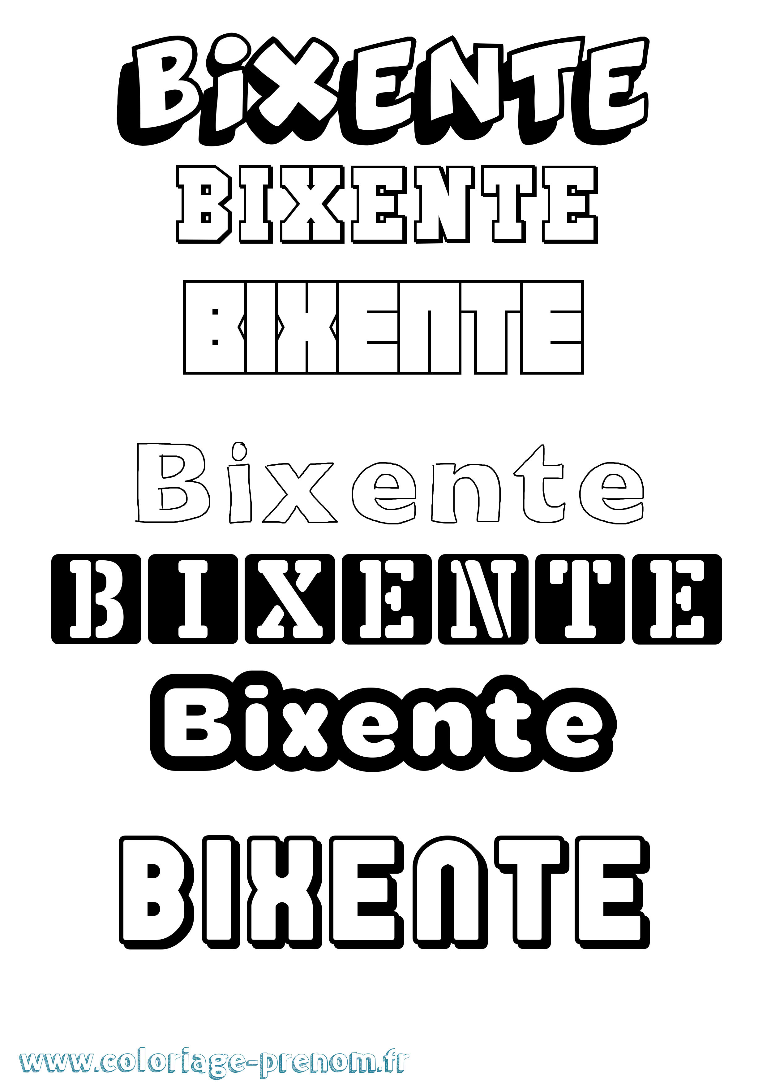 Coloriage Bixente Simple Coloriage prénom Bixente Simple