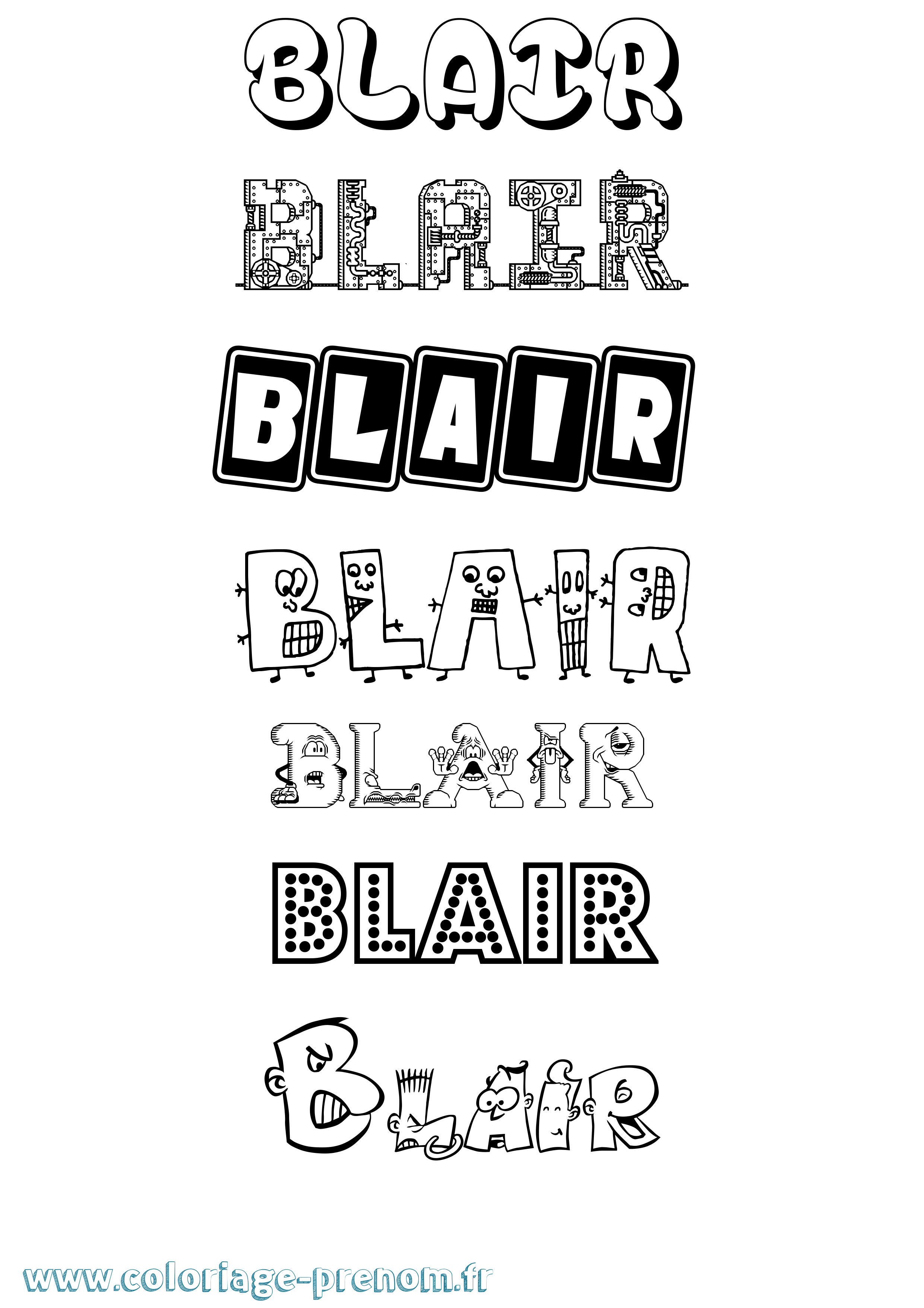 Coloriage Blair Fun Coloriage prénom Blair Fun