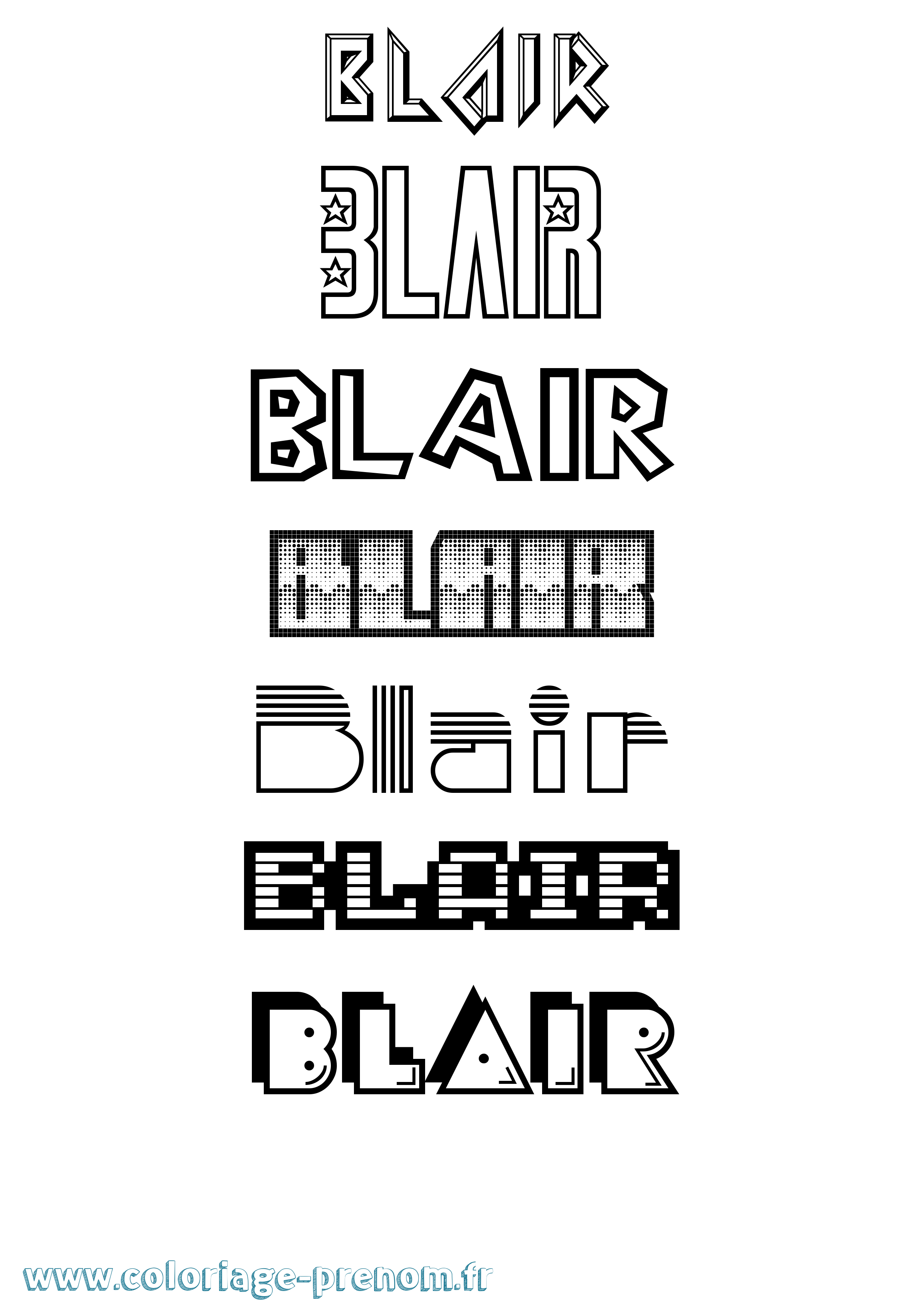 Coloriage Blair Jeux Vidéos Coloriage prénom Blair Jeux Vidéos