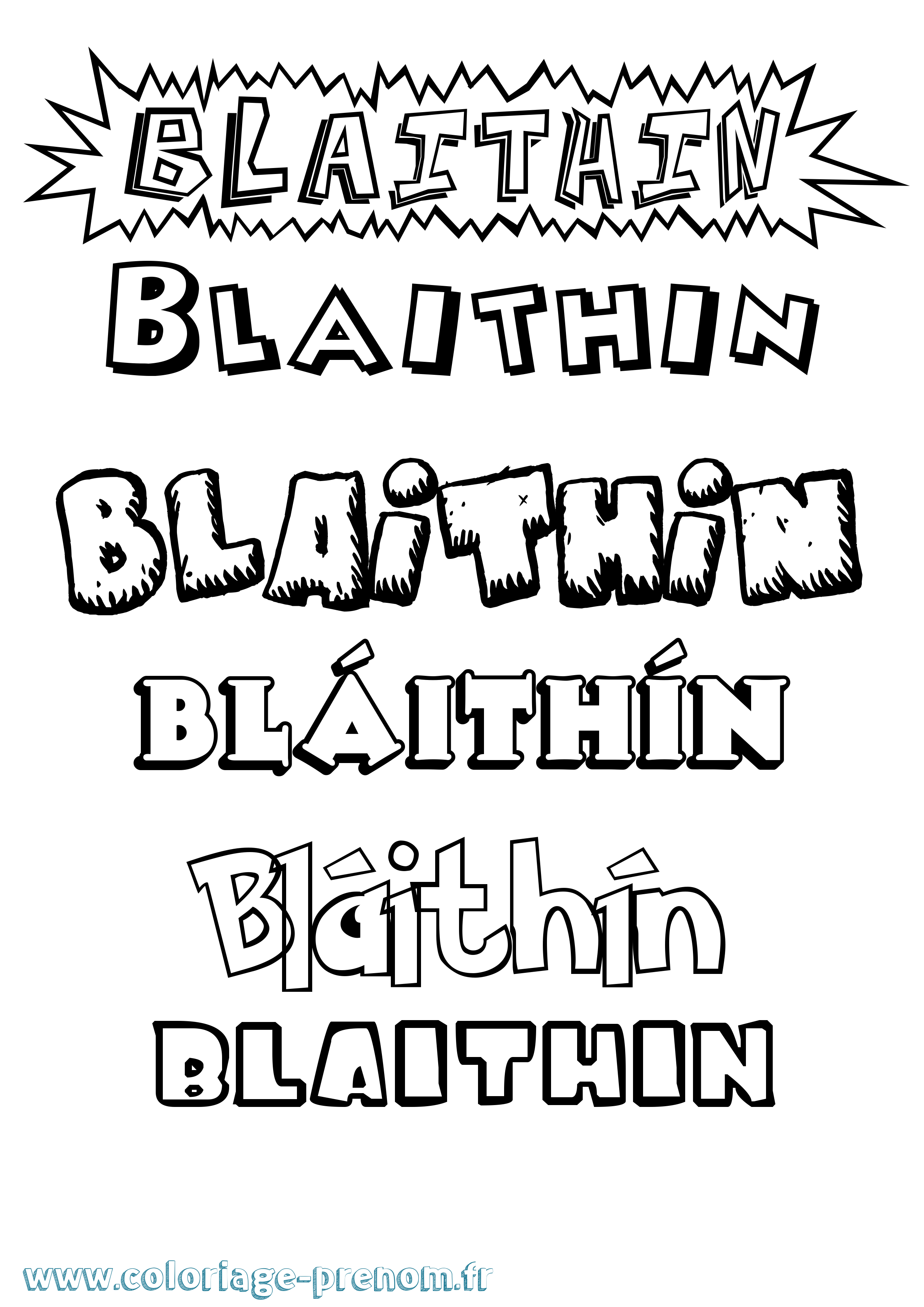Coloriage Bláithín Dessin Animé Coloriage prénom Bláithín Dessin Animé
