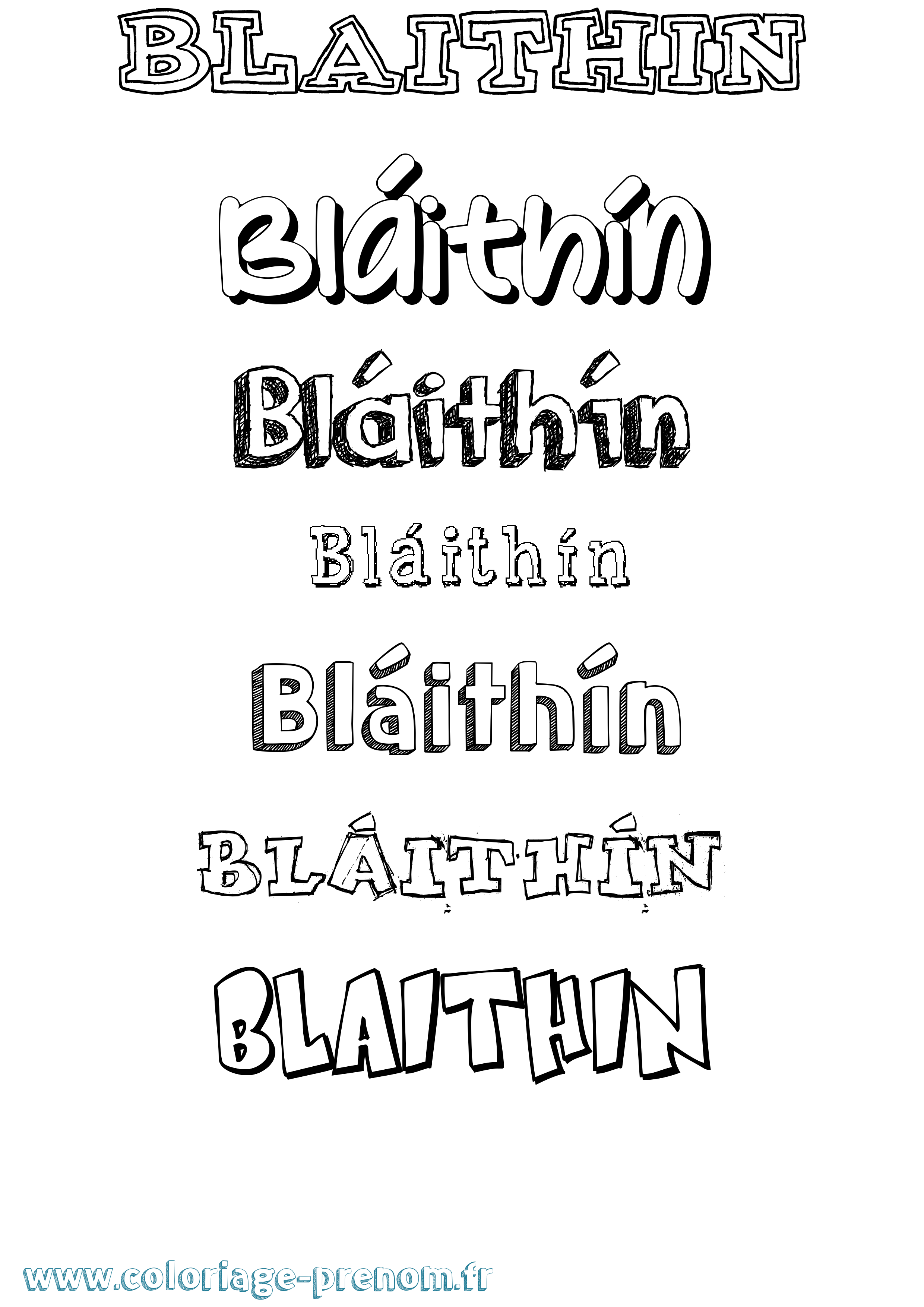 Coloriage Bláithín Dessiné Coloriage prénom Bláithín Dessiné