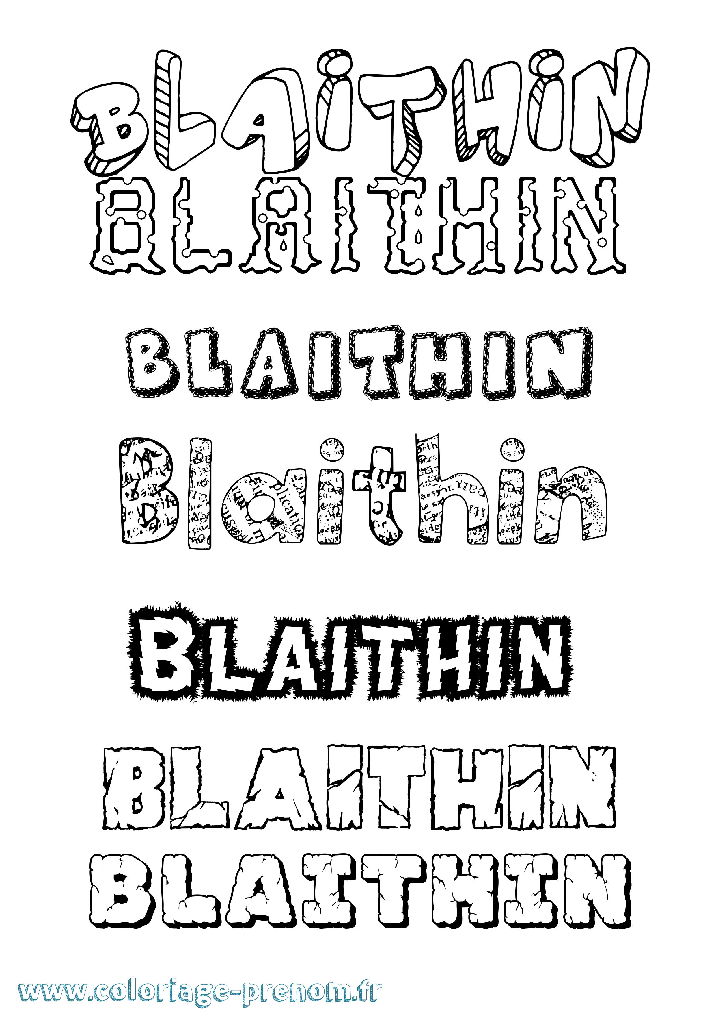 Coloriage Bláithín Destructuré Coloriage prénom Bláithín Destructuré