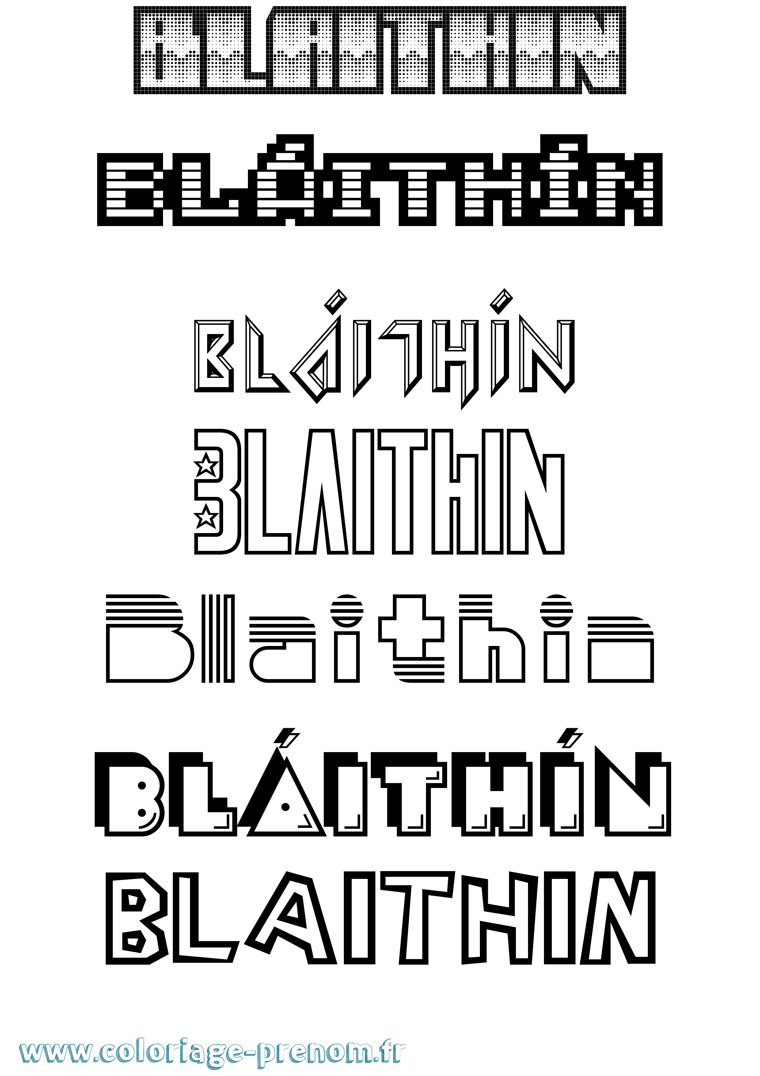 Coloriage Bláithín Jeux Vidéos Coloriage prénom Bláithín Jeux Vidéos