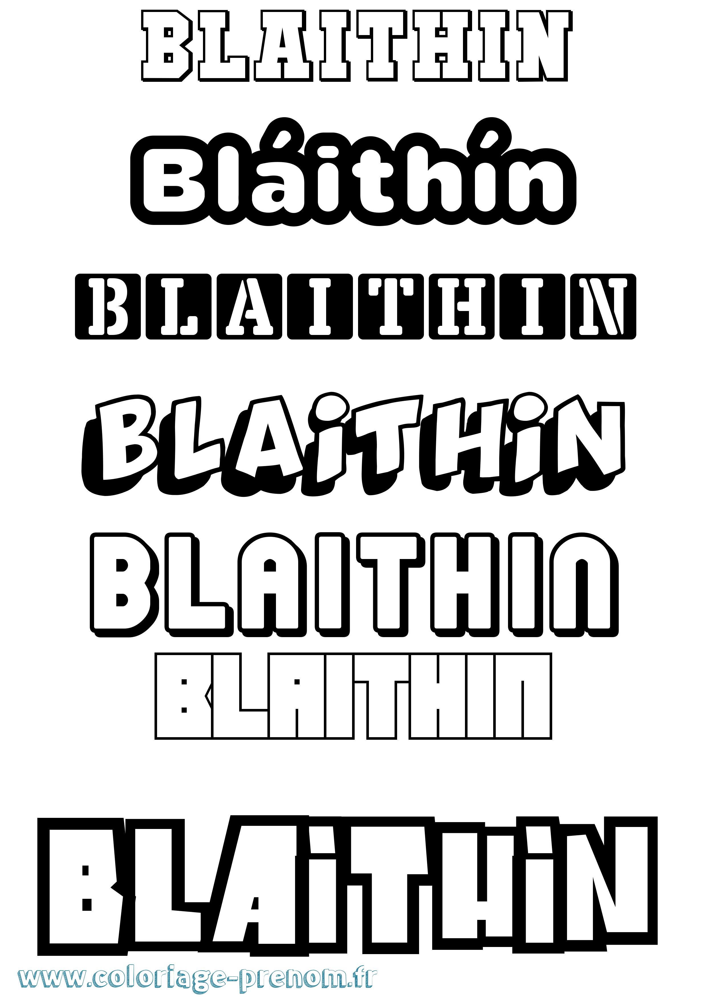 Coloriage Bláithín Simple Coloriage prénom Bláithín Simple