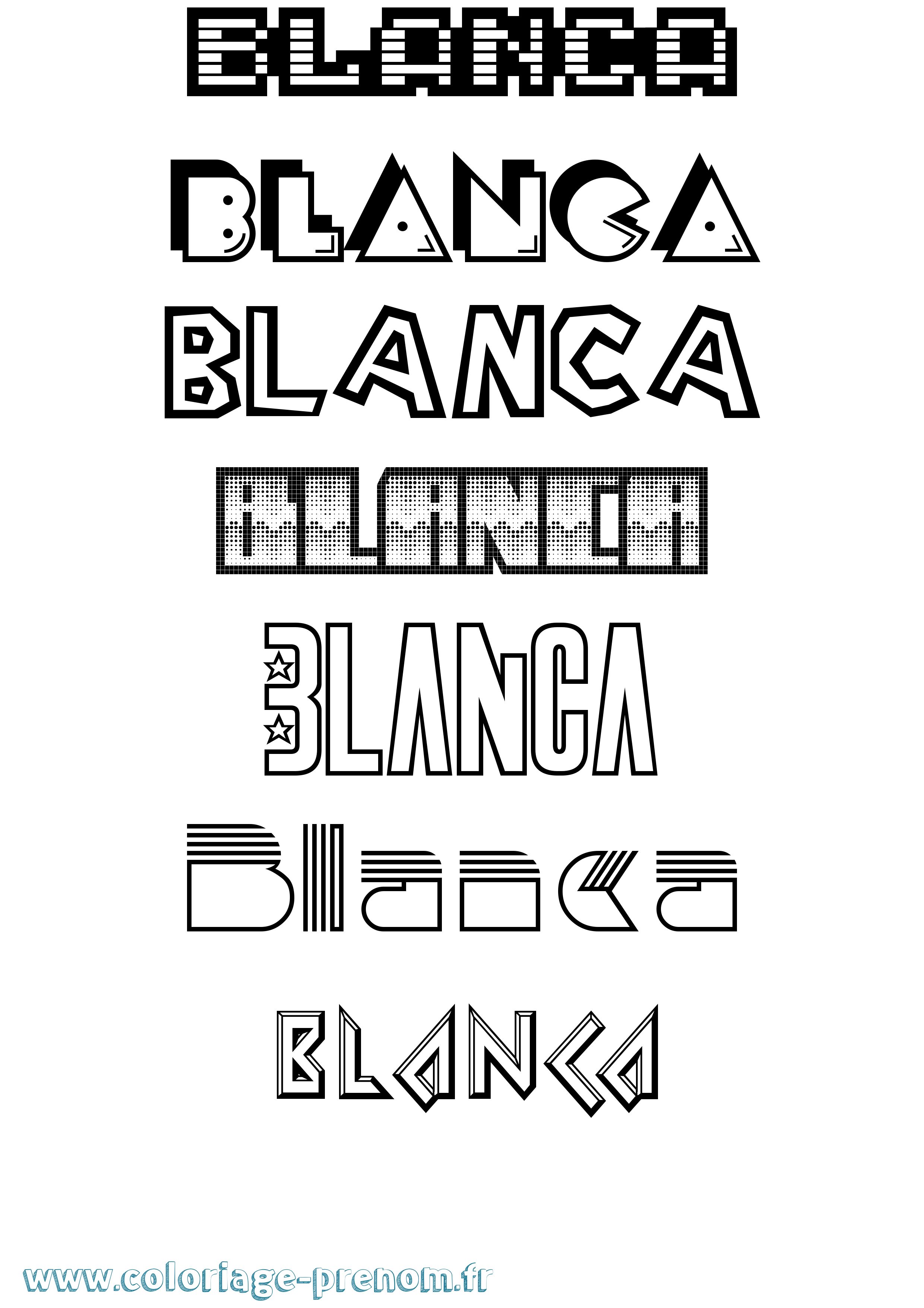 Coloriage Blanca Jeux Vidéos Coloriage prénom Blanca Jeux Vidéos