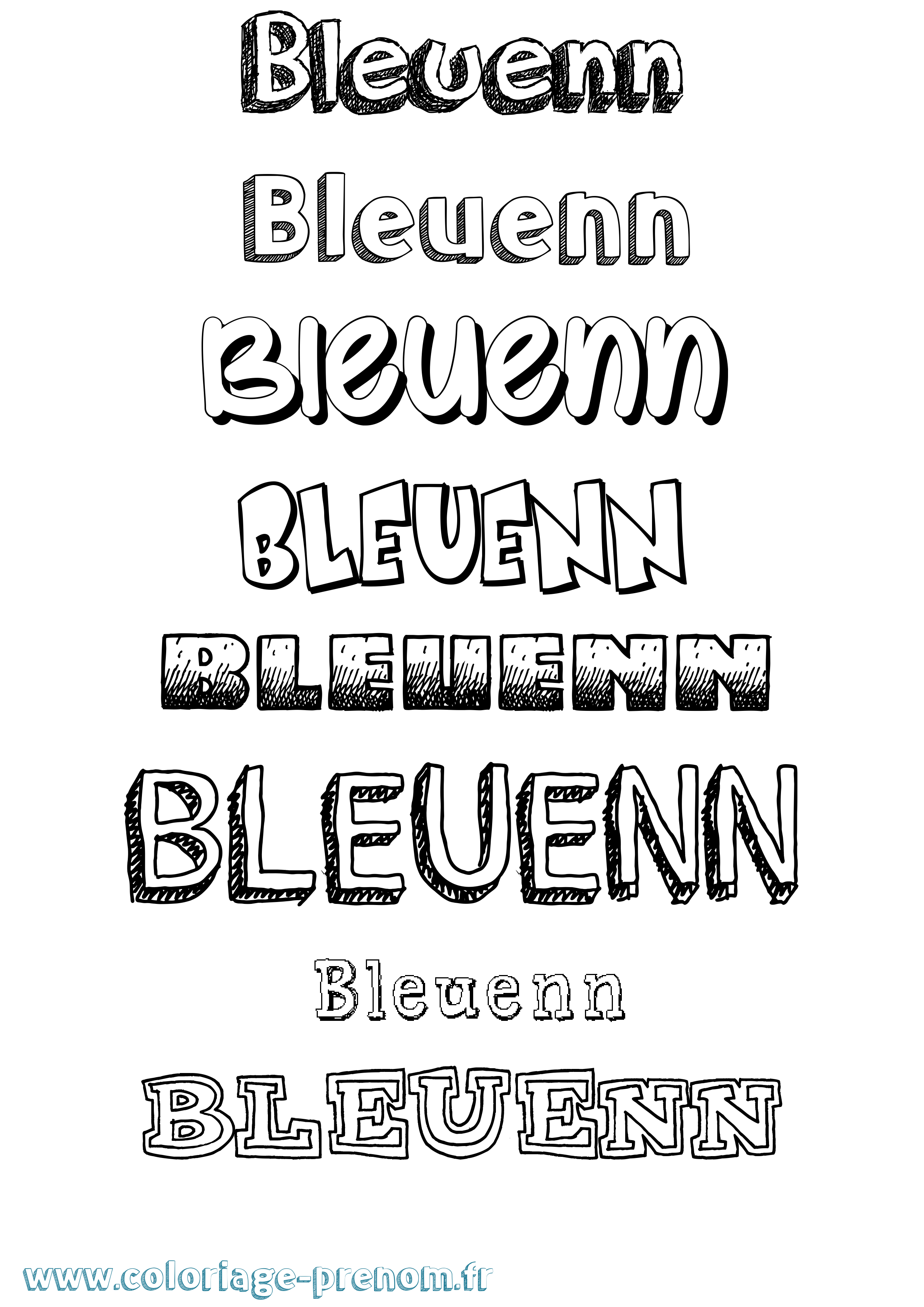 Coloriage Bleuenn Dessiné Coloriage prénom Bleuenn Dessiné