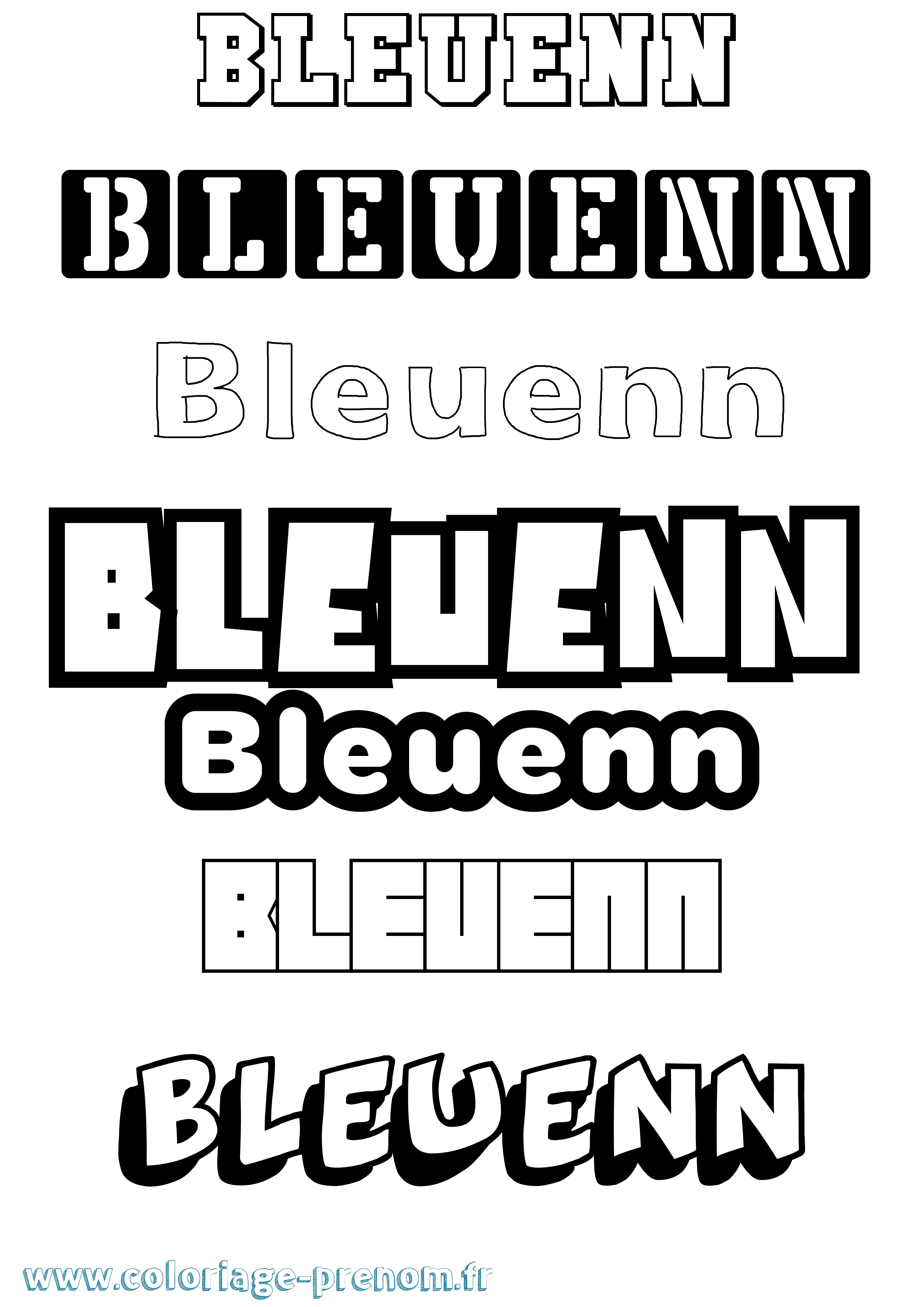Coloriage Bleuenn Simple Coloriage prénom Bleuenn Simple