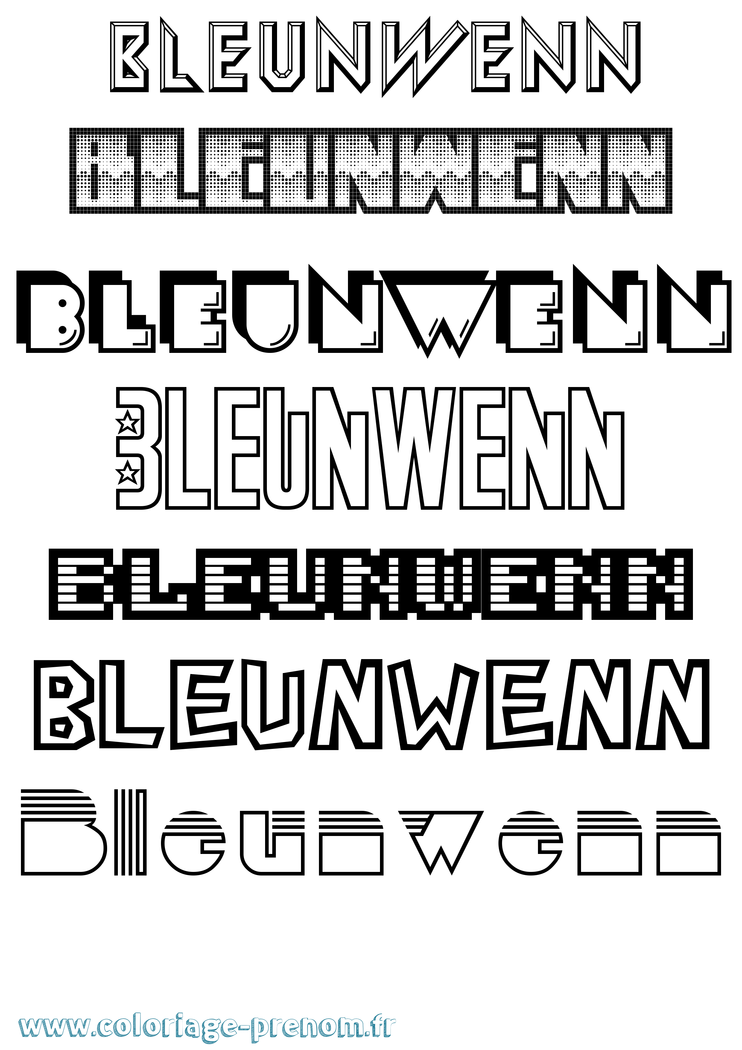 Coloriage Bleunwenn Jeux Vidéos Coloriage prénom Bleunwenn Jeux Vidéos