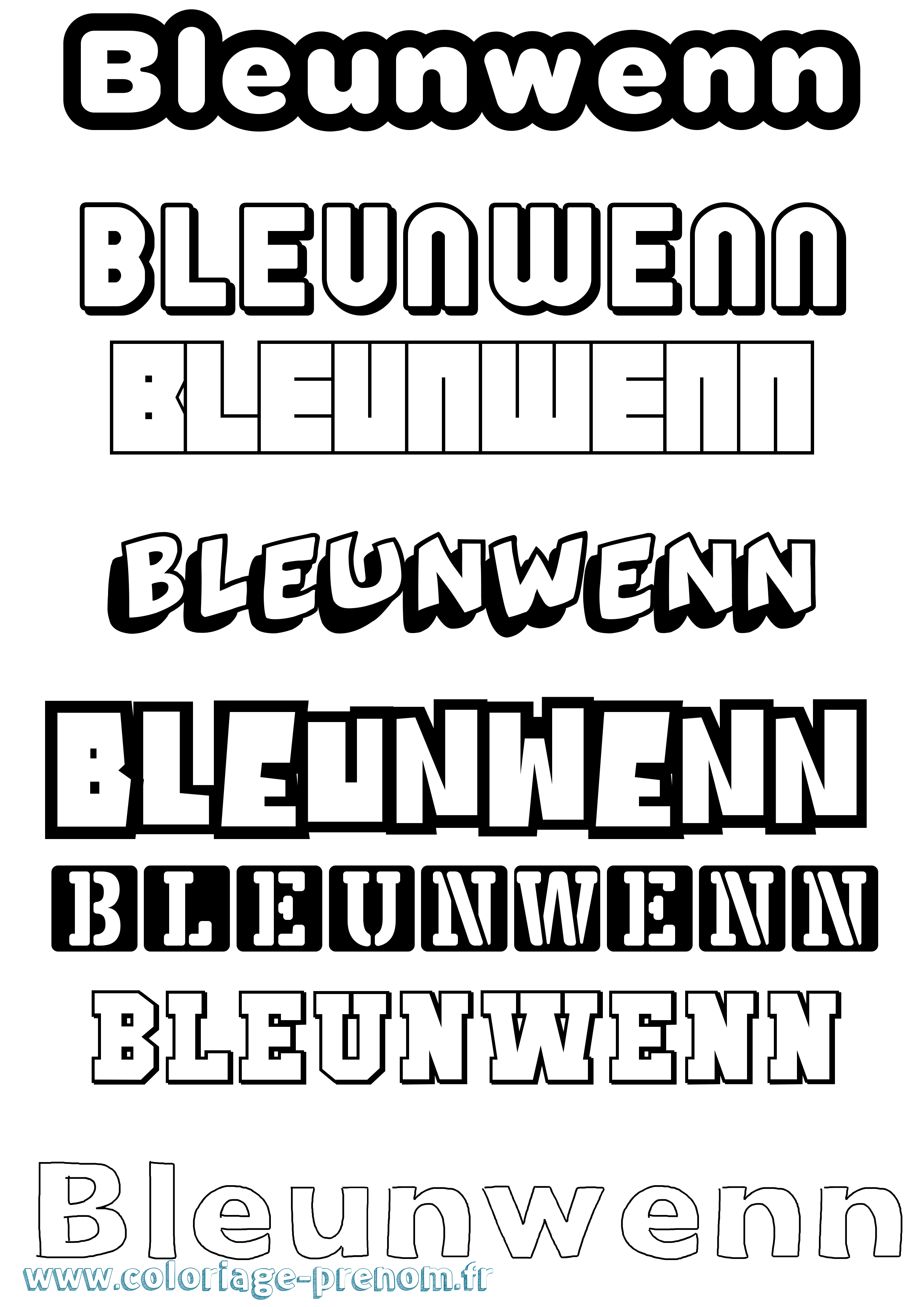 Coloriage Bleunwenn Simple Coloriage prénom Bleunwenn Simple