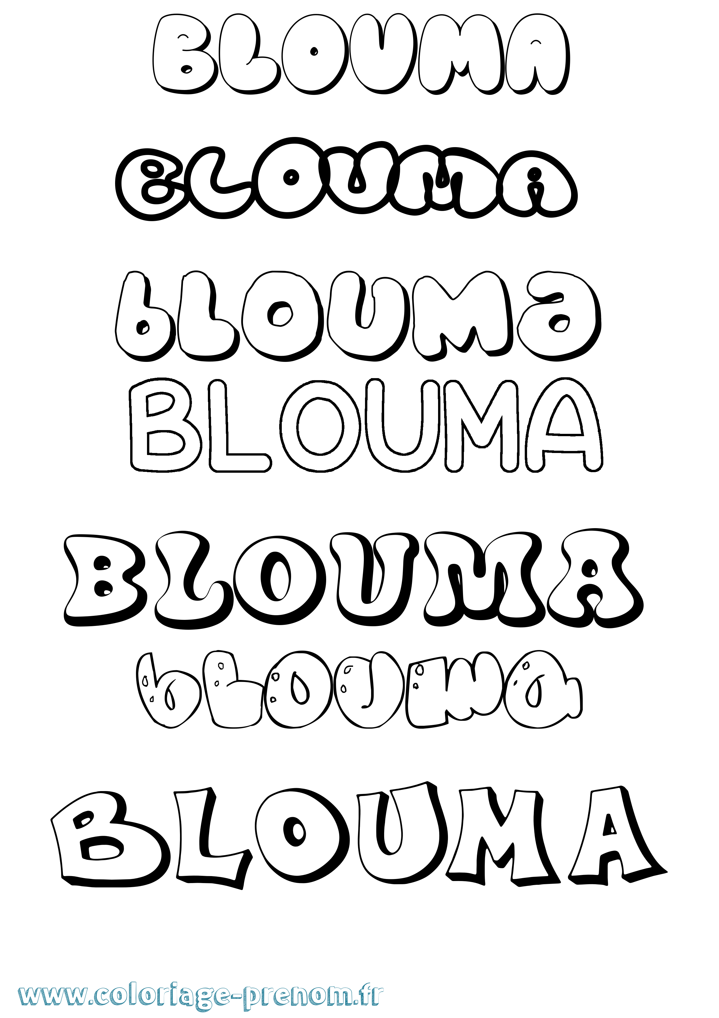 Coloriage Blouma Bubble Coloriage prénom Blouma Bubble