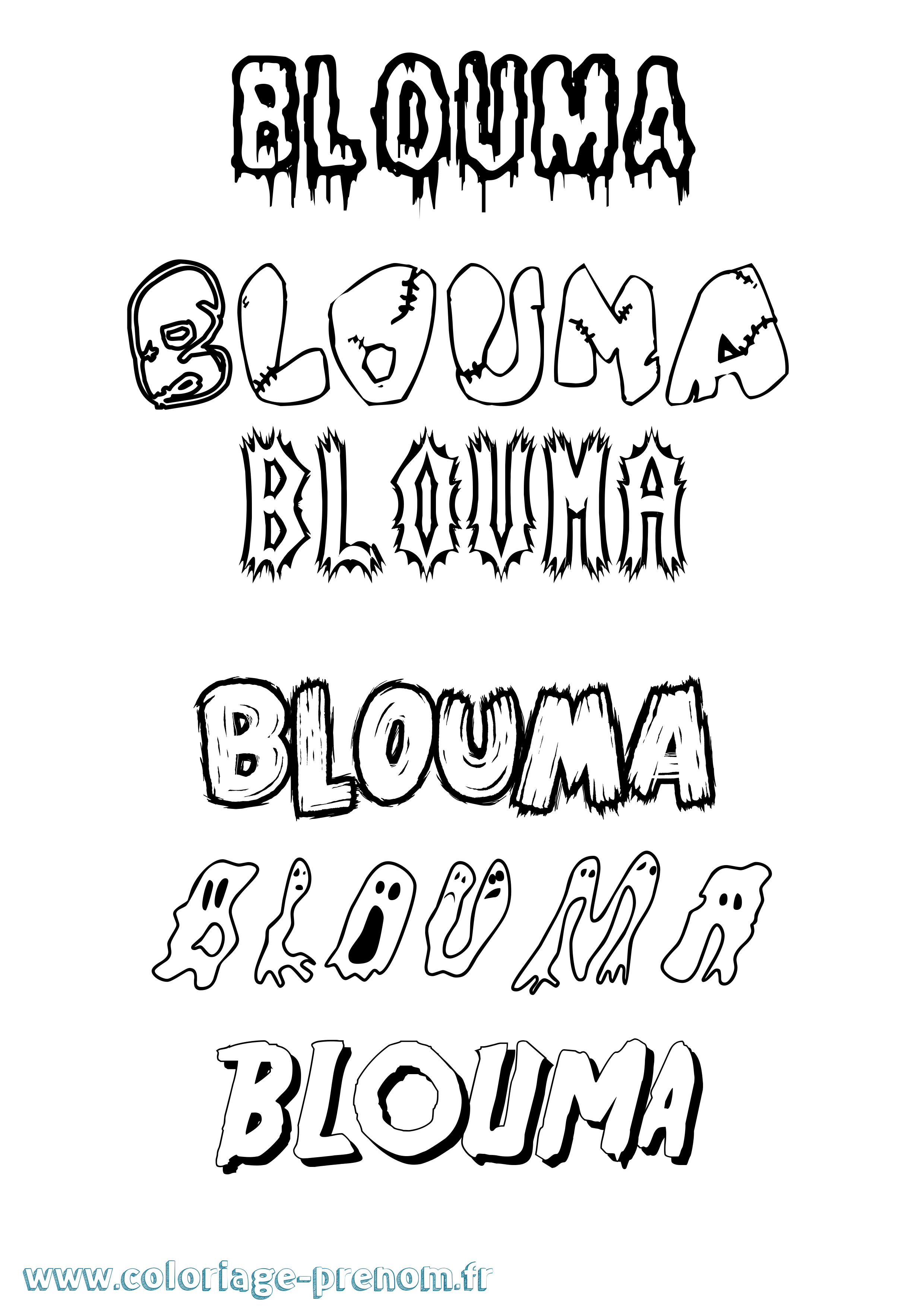 Coloriage Blouma Frisson Coloriage prénom Blouma Frisson