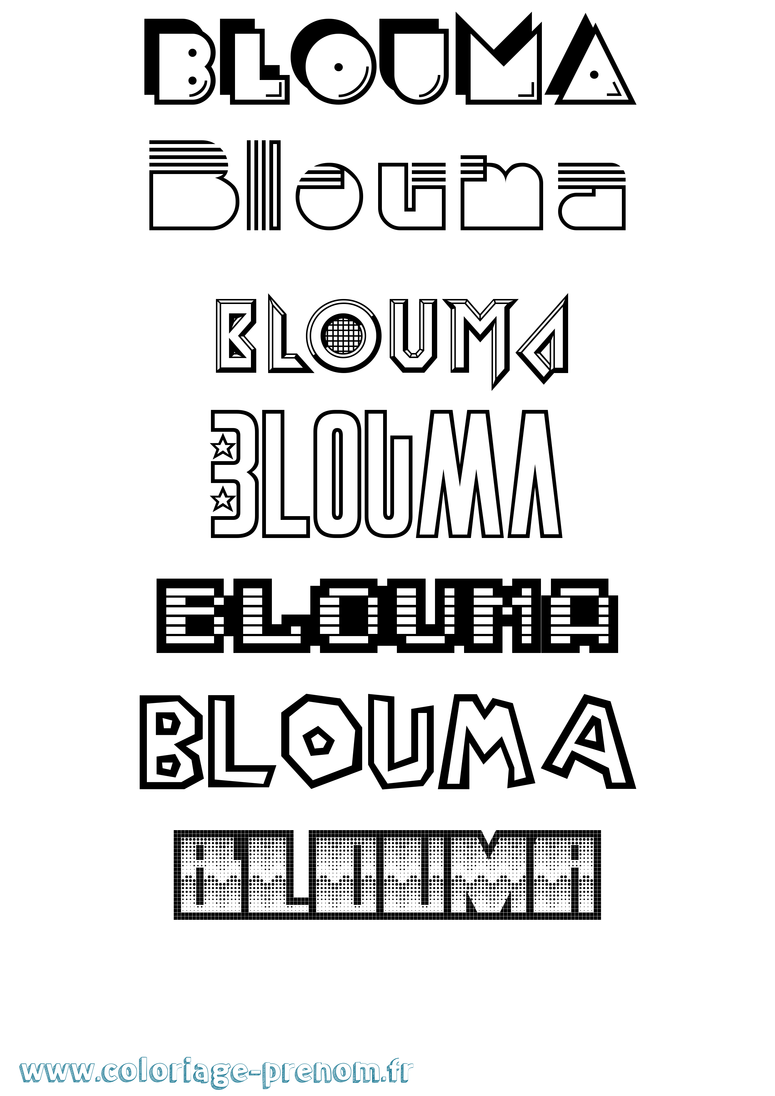 Coloriage Blouma Jeux Vidéos Coloriage prénom Blouma Jeux Vidéos