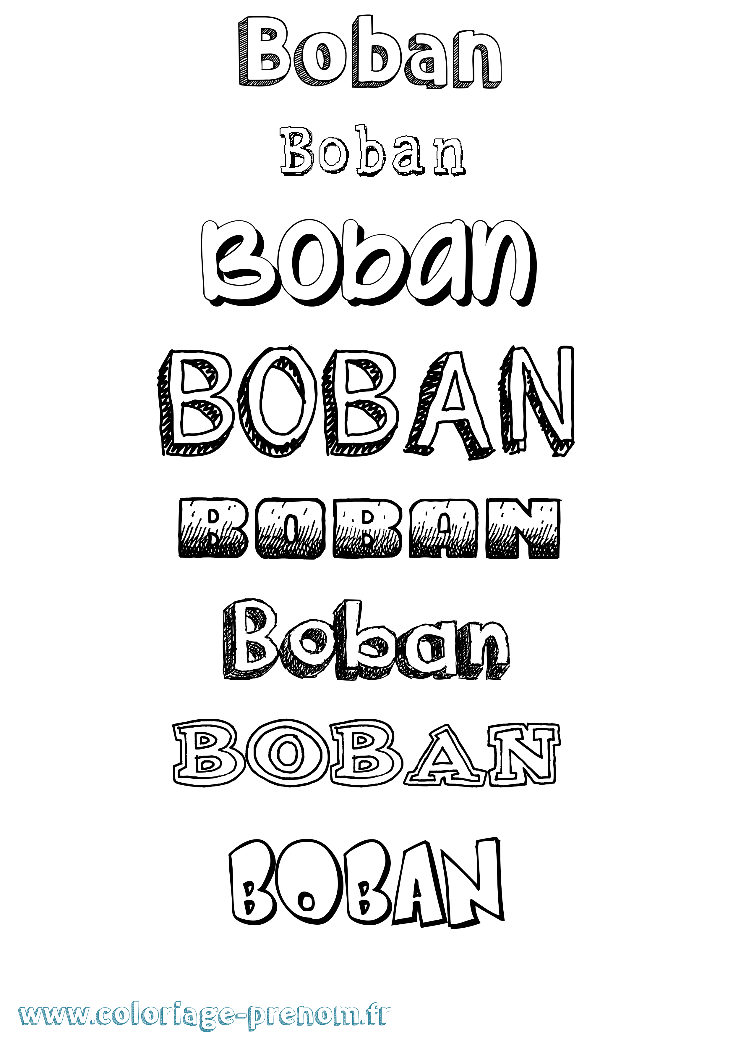 Coloriage Boban Dessiné Coloriage prénom Boban Dessiné