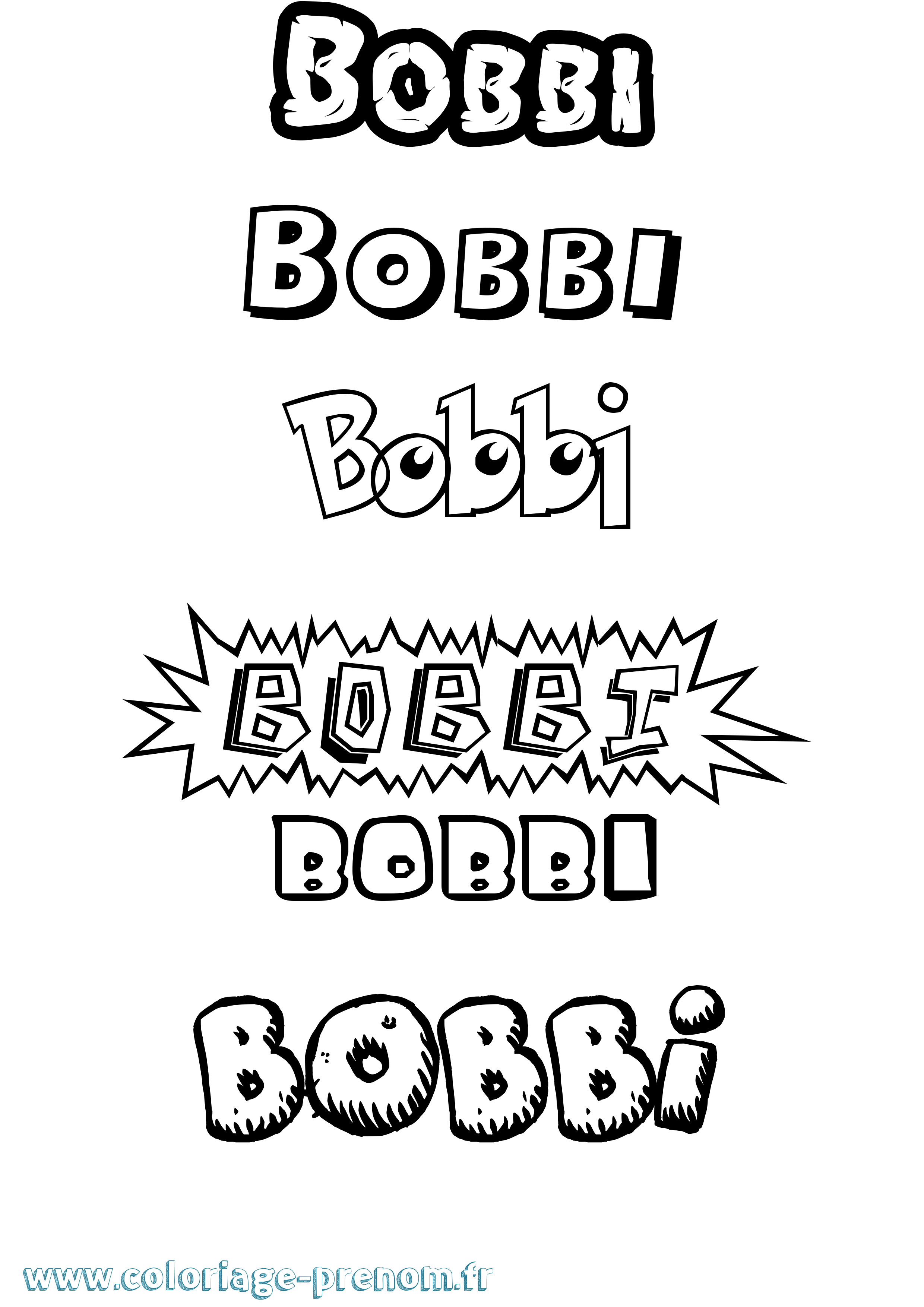 Coloriage Bobbi Dessin Animé Coloriage prénom Bobbi Dessin Animé