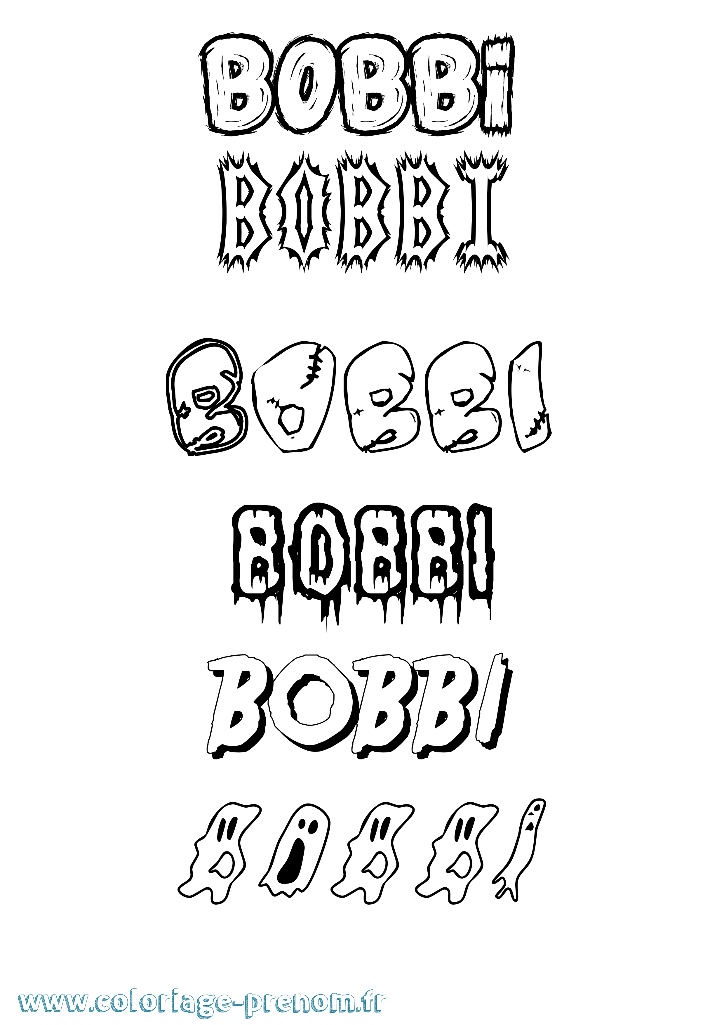 Coloriage Bobbi Frisson Coloriage prénom Bobbi Frisson