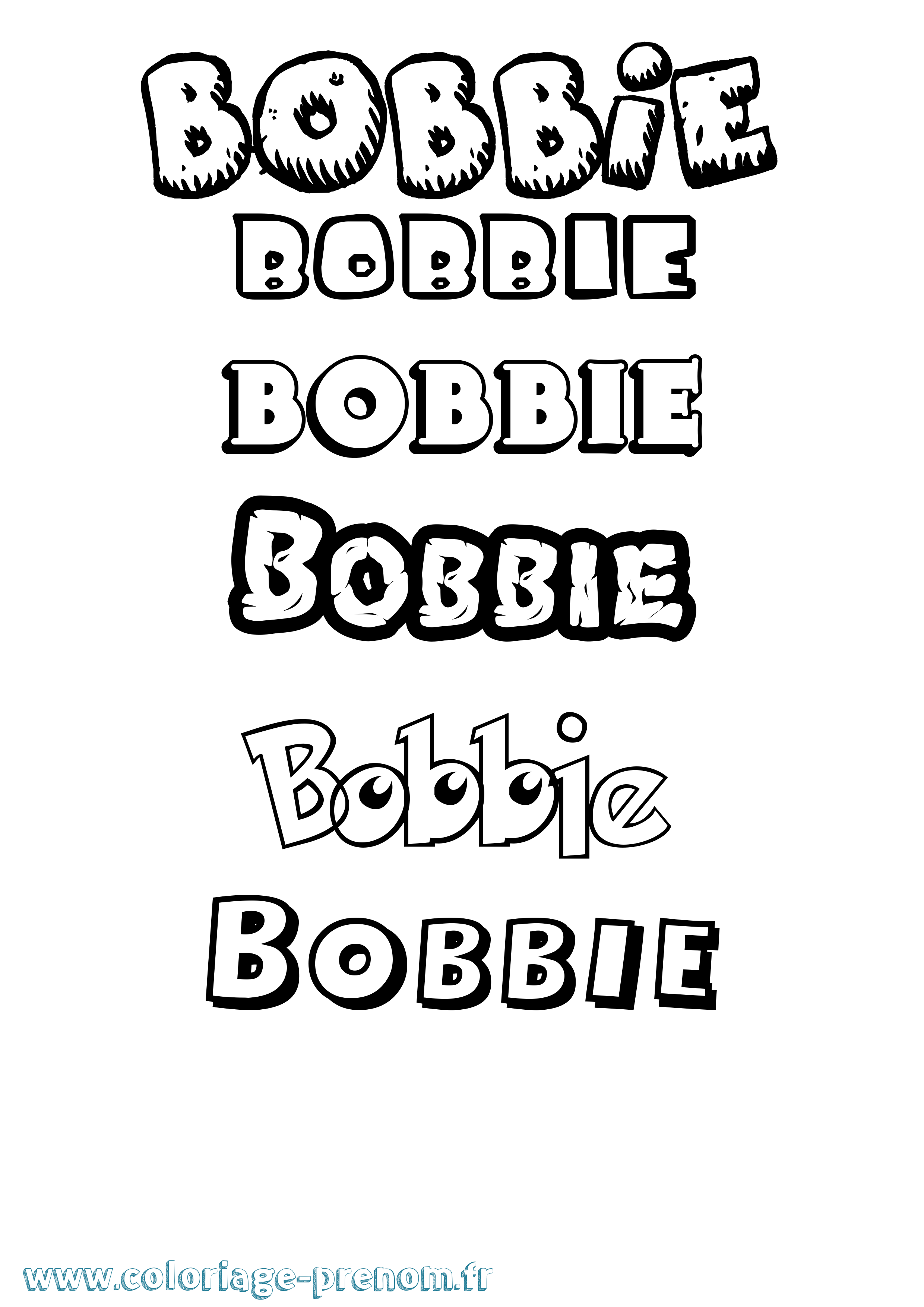 Coloriage Bobbie Dessin Animé Coloriage prénom Bobbie Dessin Animé