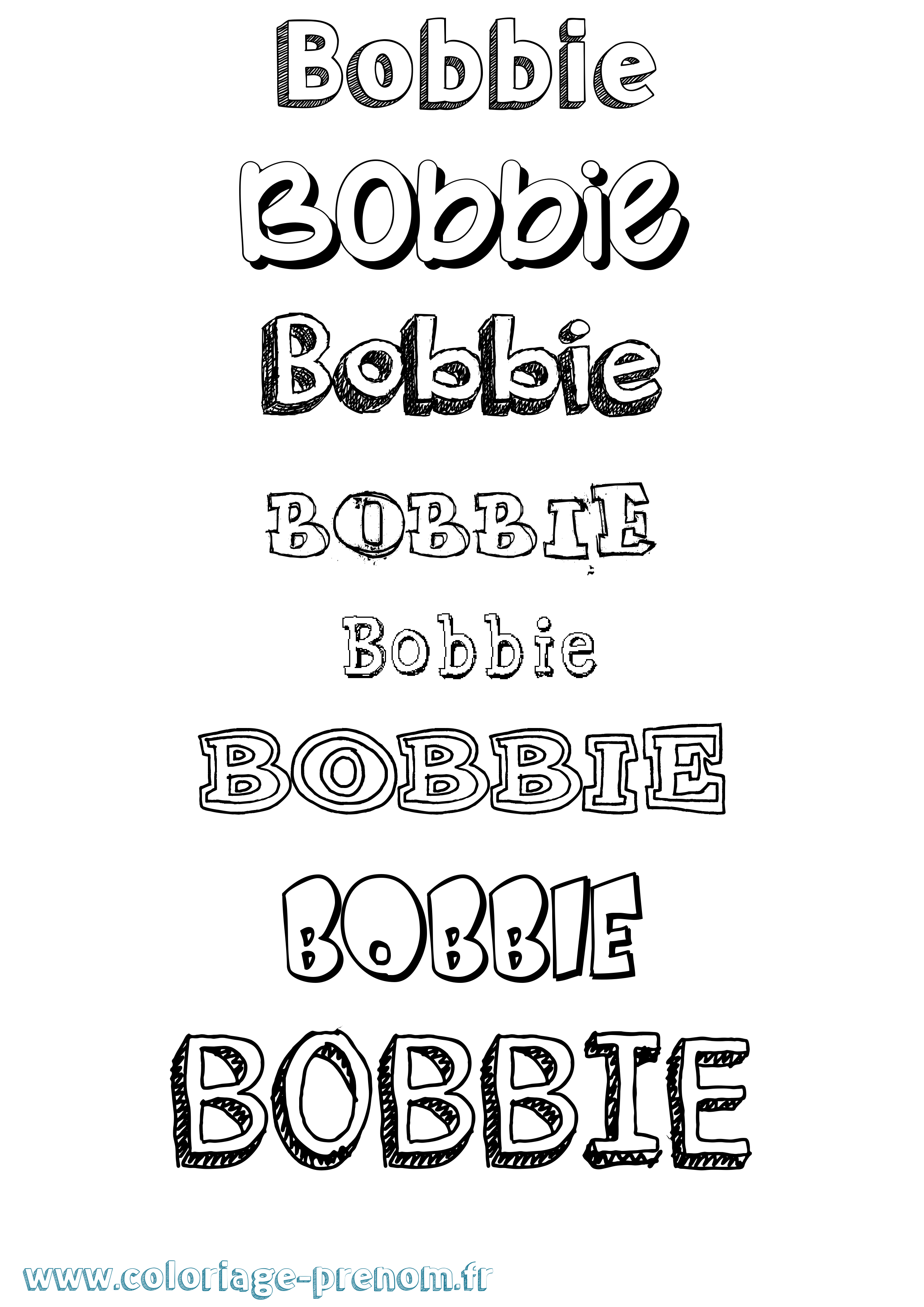 Coloriage Bobbie Dessiné Coloriage prénom Bobbie Dessiné