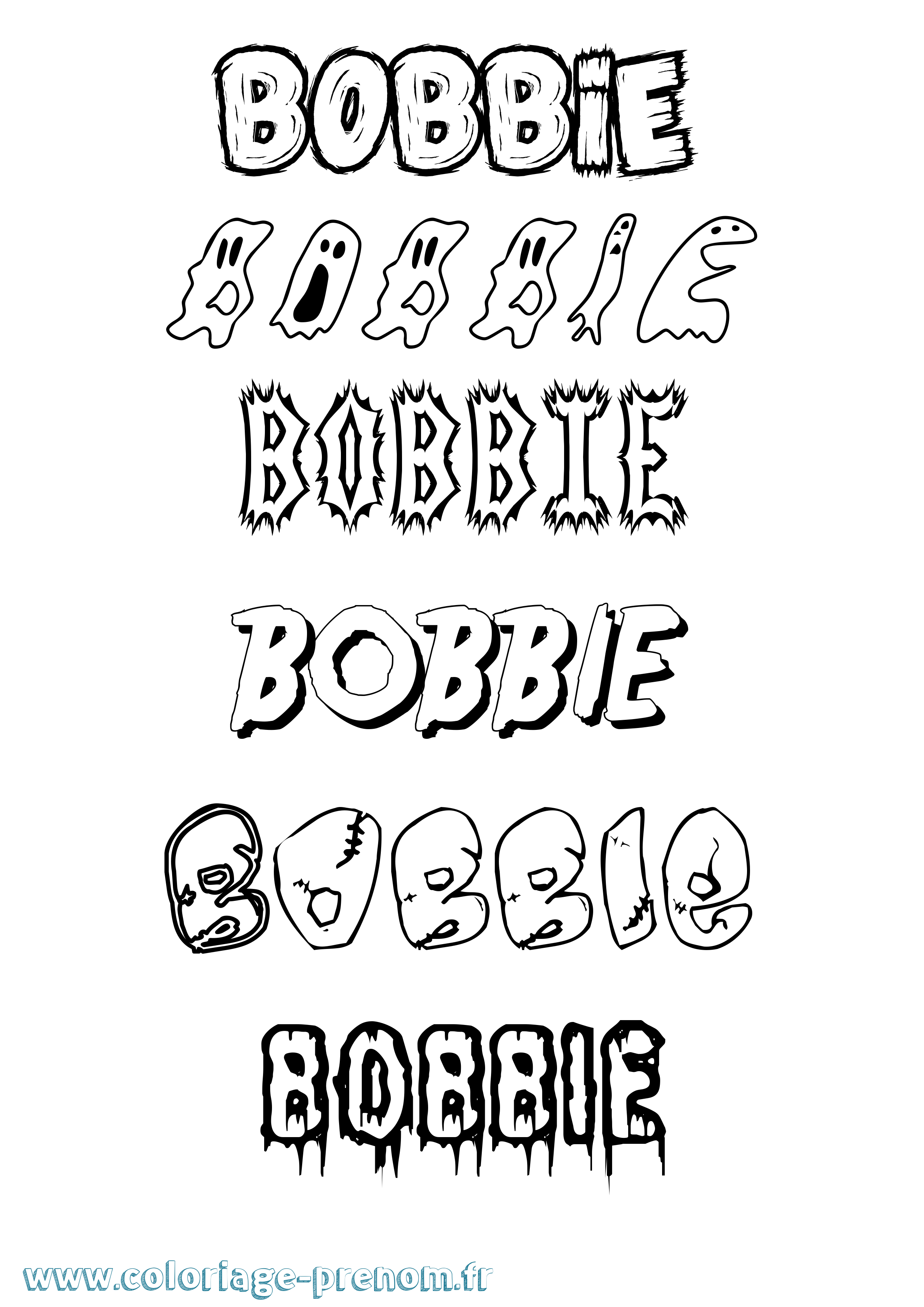Coloriage Bobbie Frisson Coloriage prénom Bobbie Frisson