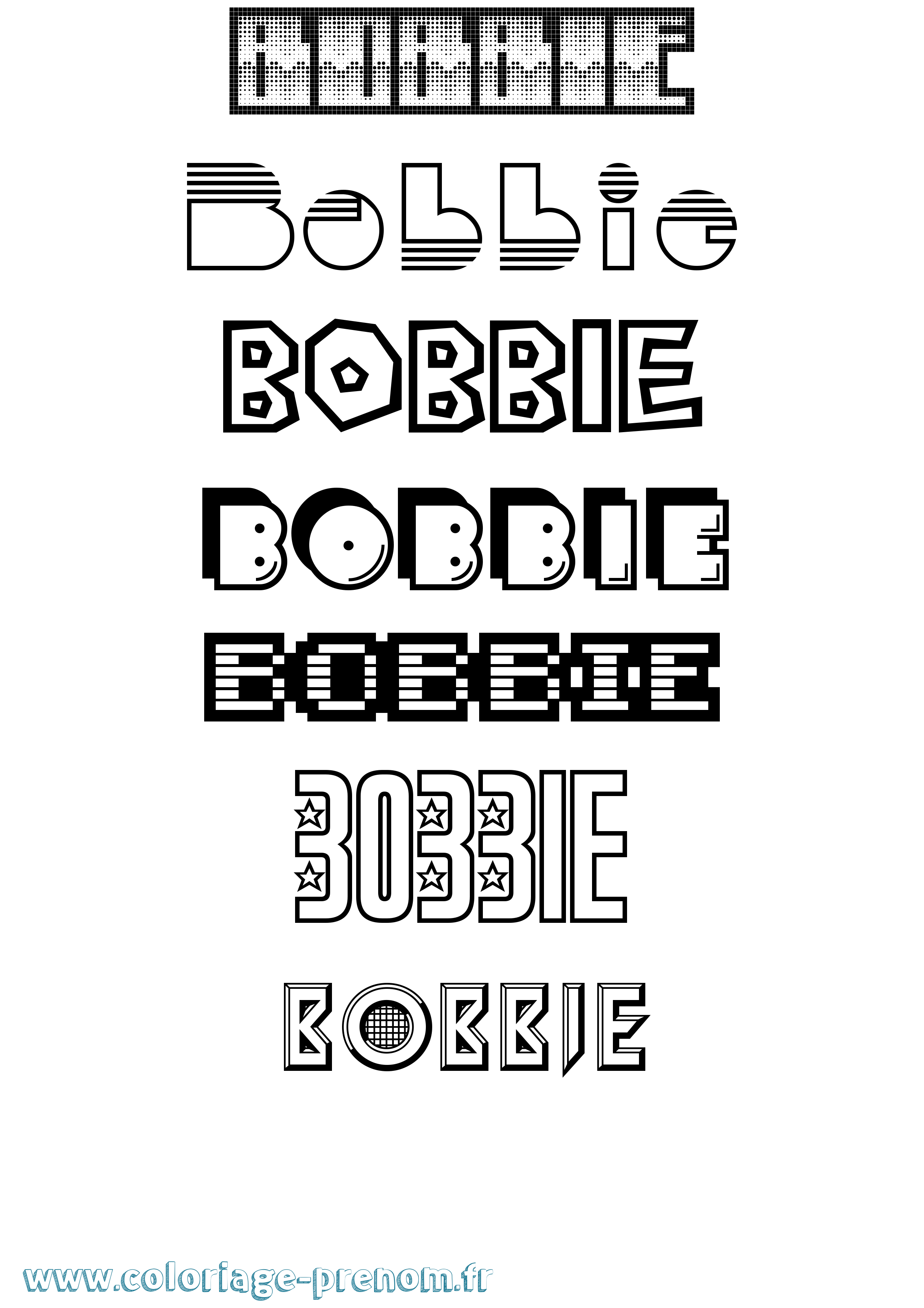 Coloriage Bobbie Jeux Vidéos Coloriage prénom Bobbie Jeux Vidéos