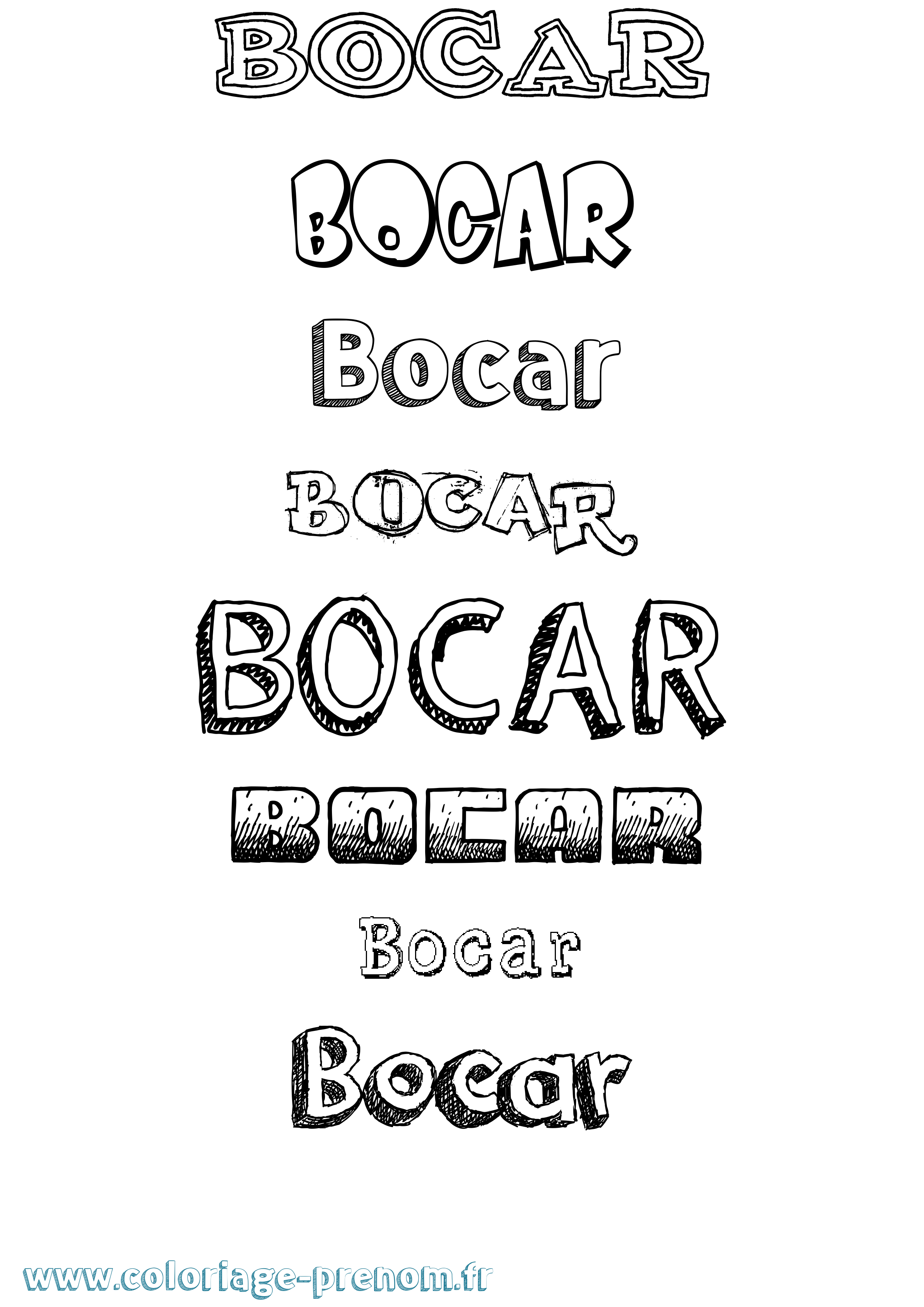 Coloriage Bocar Dessiné Coloriage prénom Bocar Dessiné