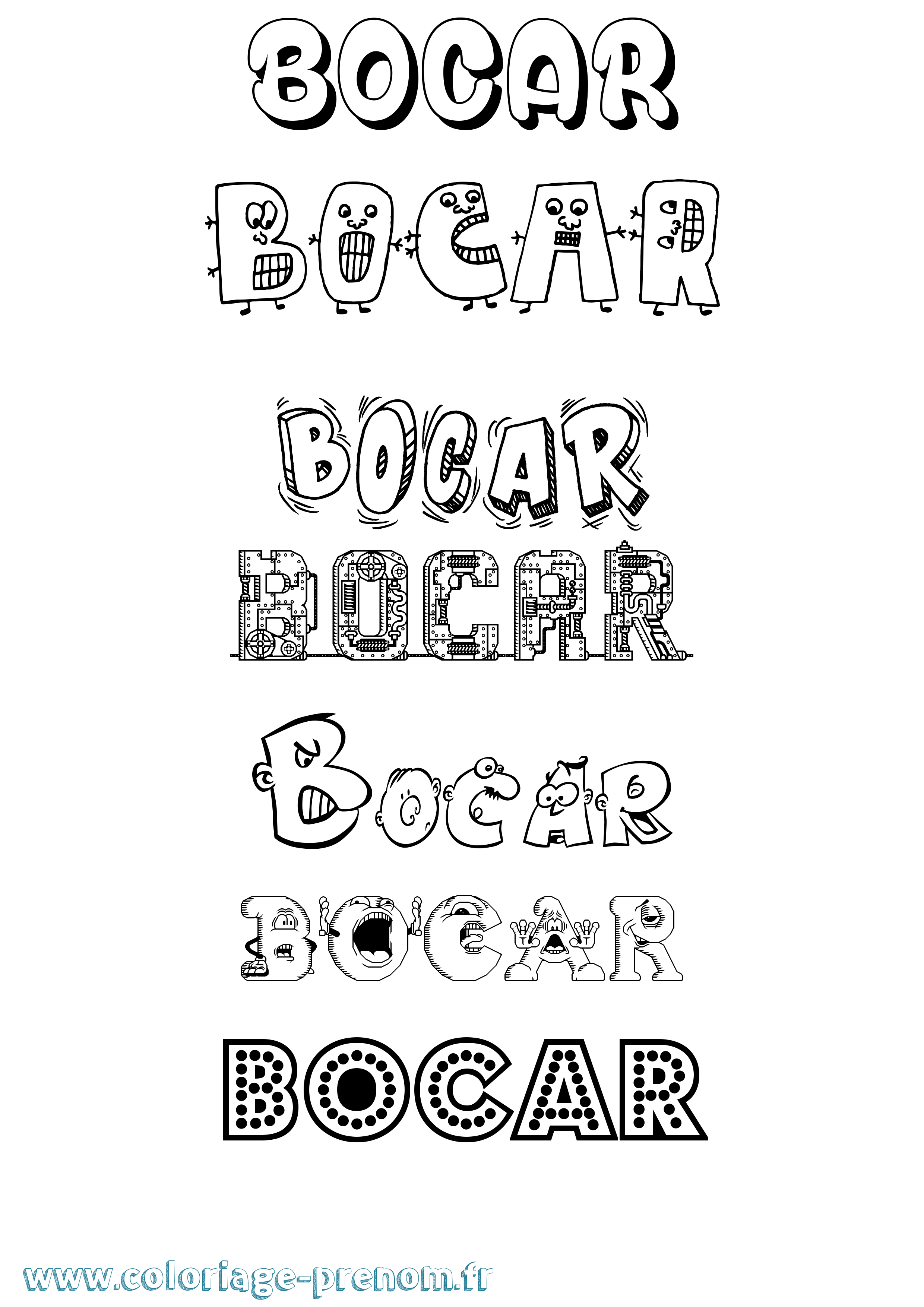 Coloriage Bocar Fun Coloriage prénom Bocar Fun