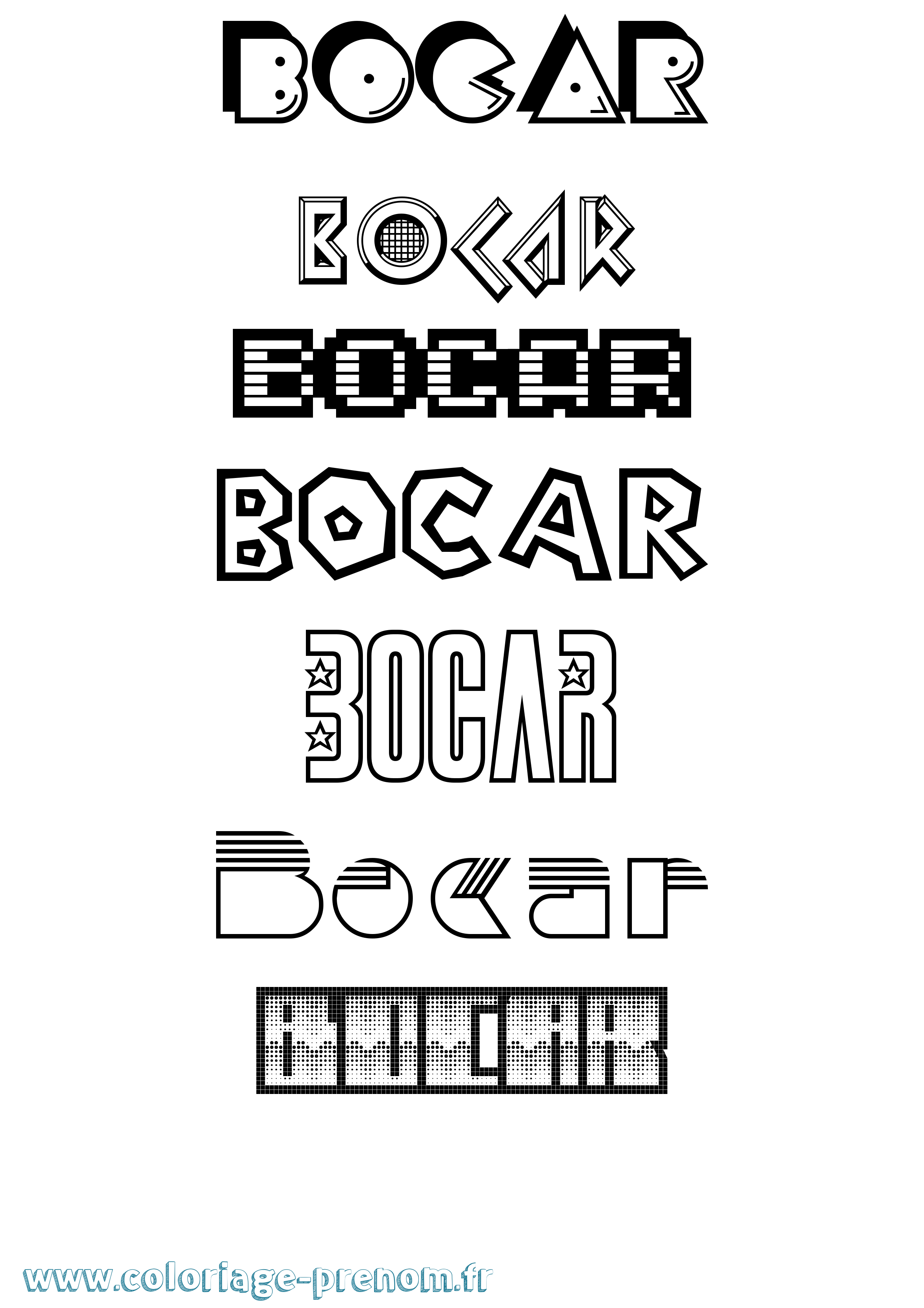 Coloriage Bocar Jeux Vidéos Coloriage prénom Bocar Jeux Vidéos